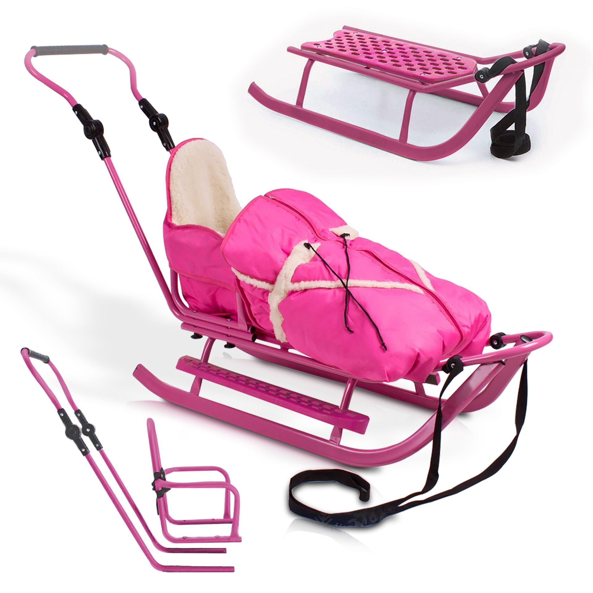 ONBEST, Holzschlitten rosa - rosa, Artikelnummer 1428