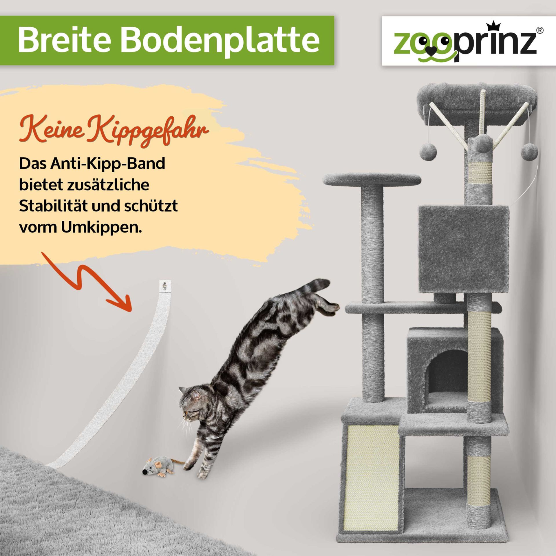 Katzenbaum Kitty; Anti-Kipp-Band