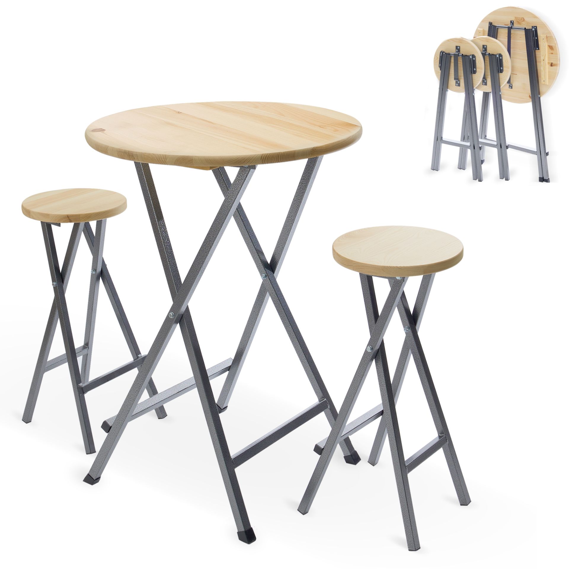 ONBEST, Stehtisch Set mit Holzplatte, Artikelnummer 44067