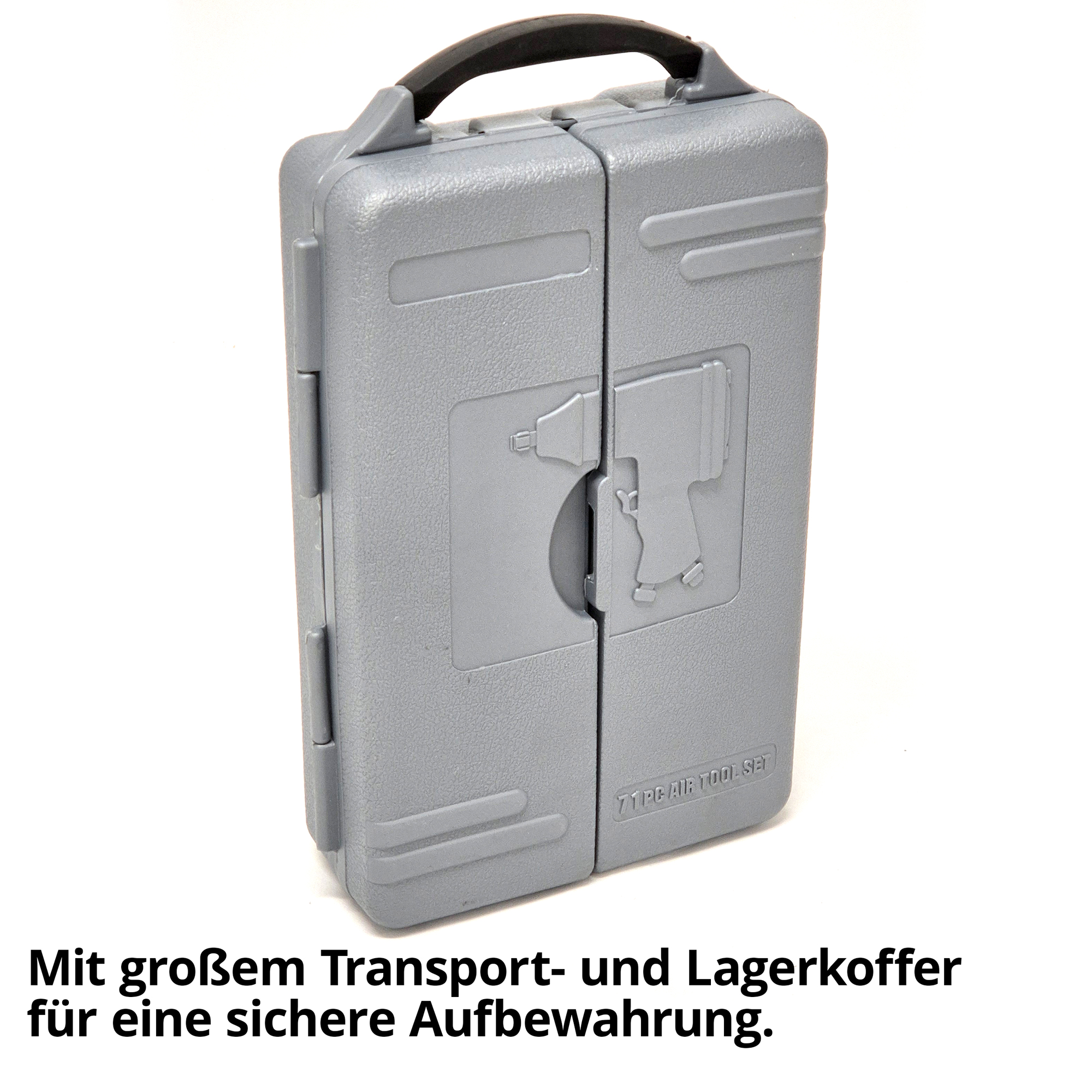 Druckluftwerkzeug & Zubehör Set XL mit großem Transport- und Lagerkoffer für eine sichere Aufbewahrung Druckluftwerkzeug & Zubehör Set XL mit großem Transport- und Lagerkoffer für eine sichere Aufbewahrung