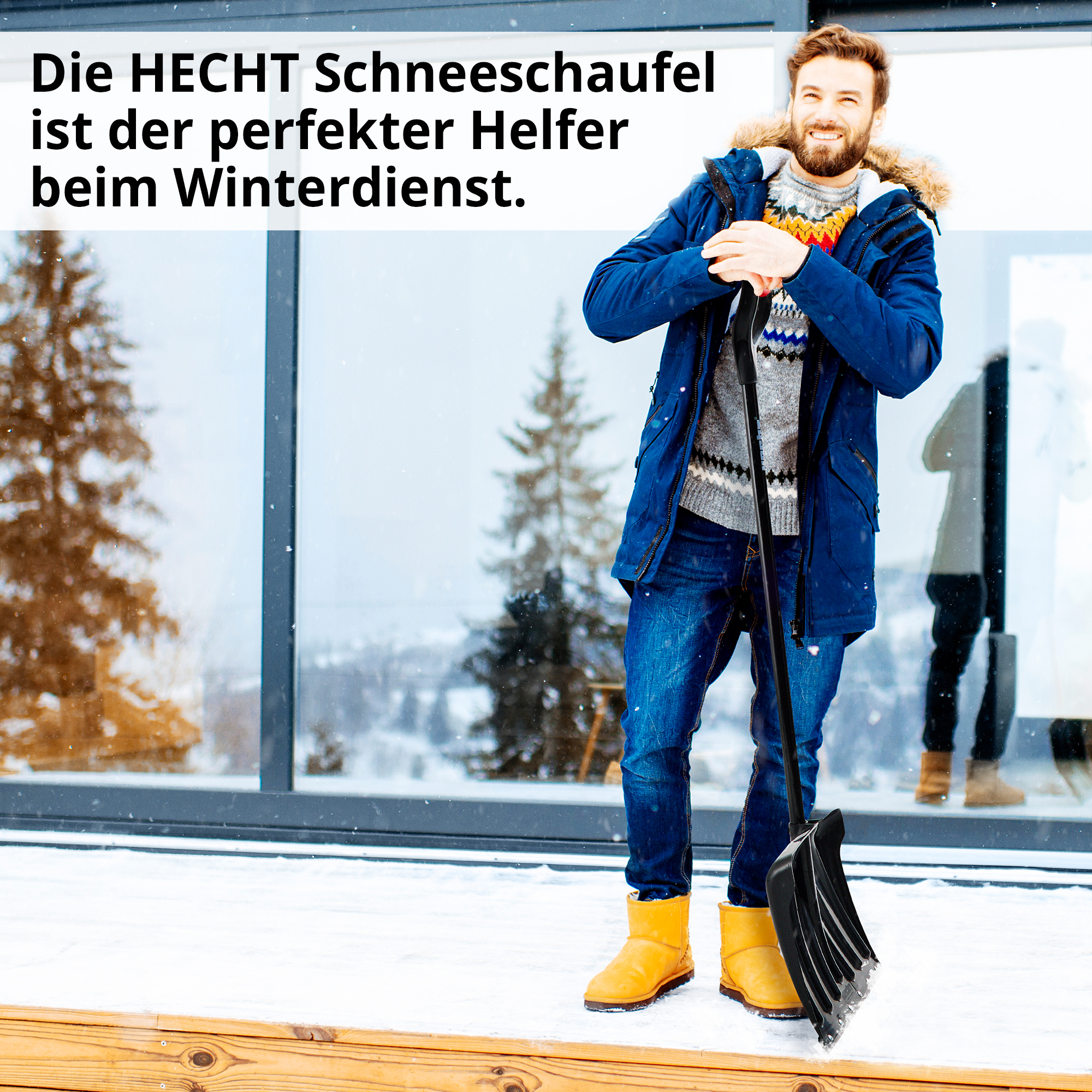 HECHT Schneeschaufel 460 GT Schneeschaufel für kräfteschonendes Schneeräumen 