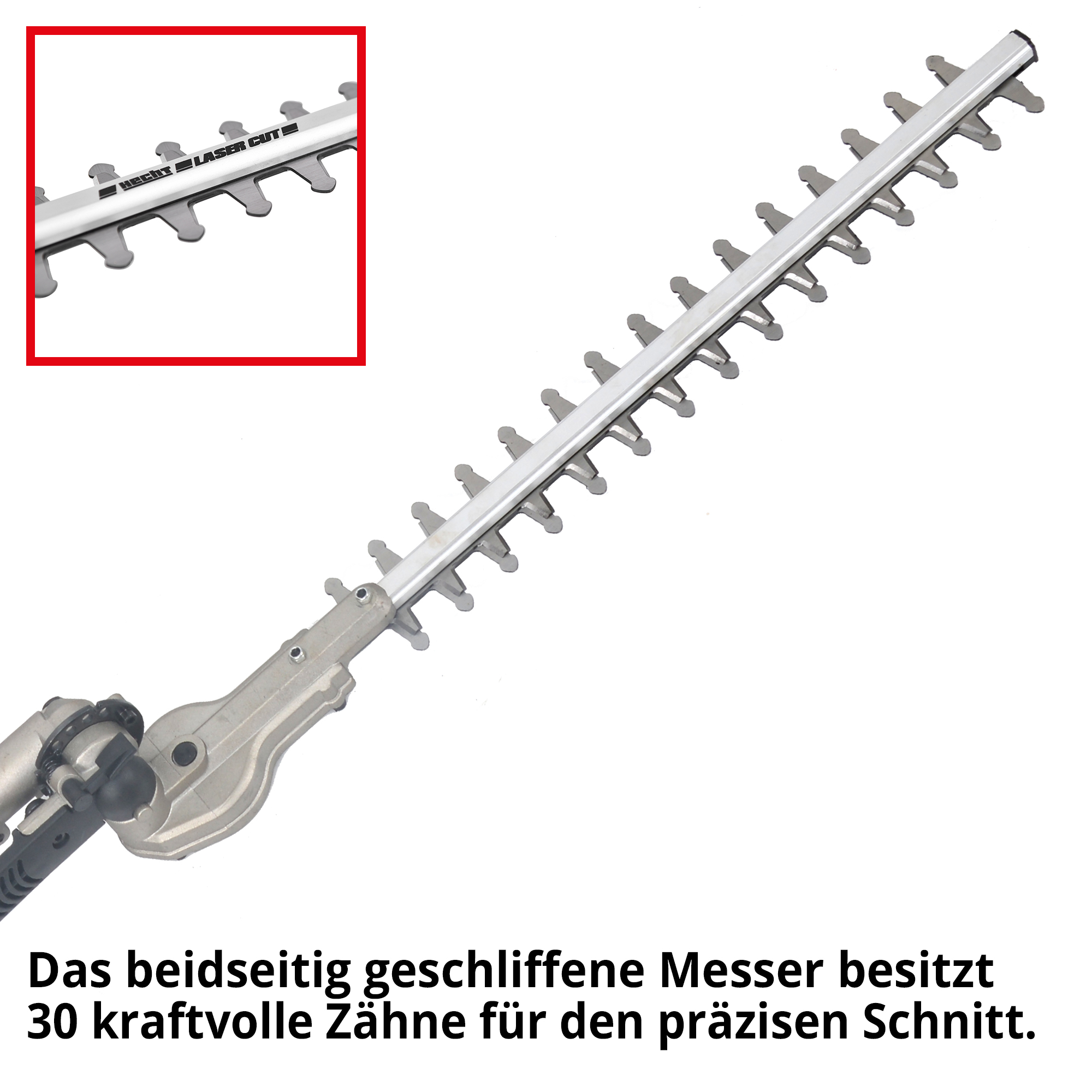 Elektro-Heckenschere mit robusten beidseitigen Metallmesser 