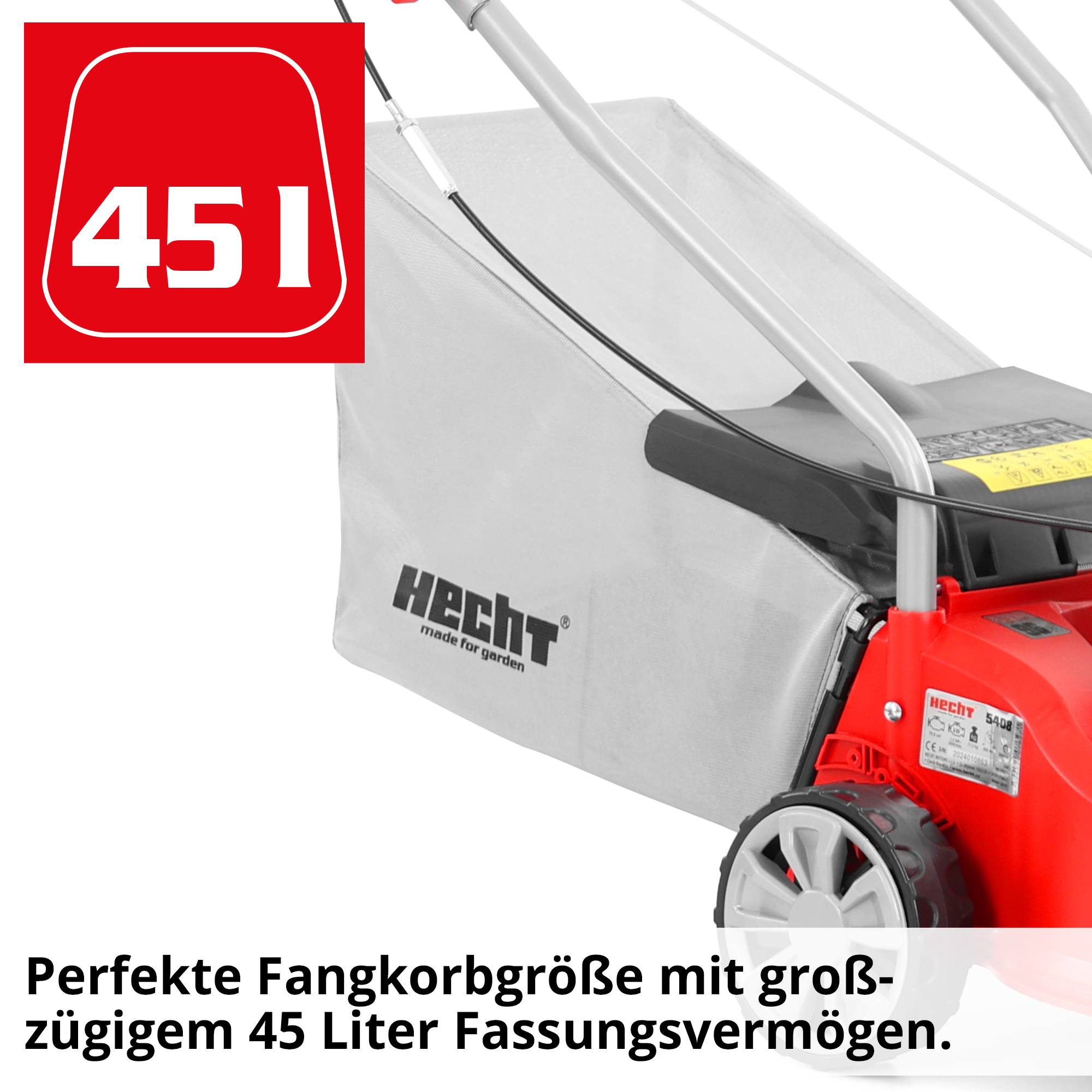 Benzinrasenmäher mit 45 Liter Grasfangkorb 