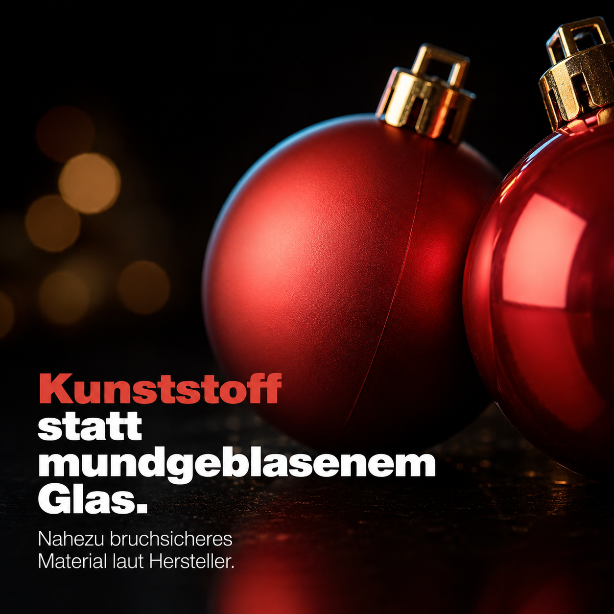 ONBEST Christbaumkugeln: Nahezu bruchsicherer Kunststoff statt Glas (Dieses Bild wurde mit Hilfe von KI generiert.)
