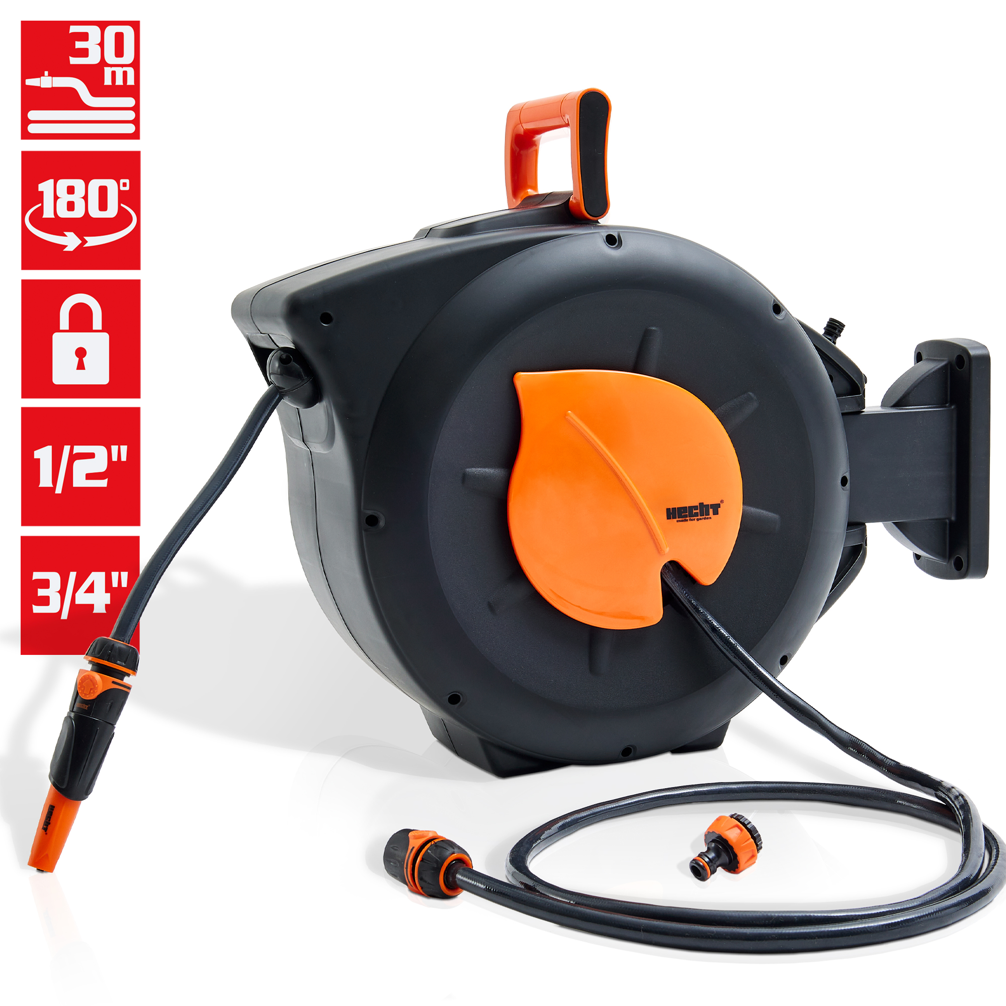 Hecht 08667 Wand-Schlauchtrommel mit langem Schlauch Hecht 08667 Wand-Schlauchtrommel mit langem Schlauch