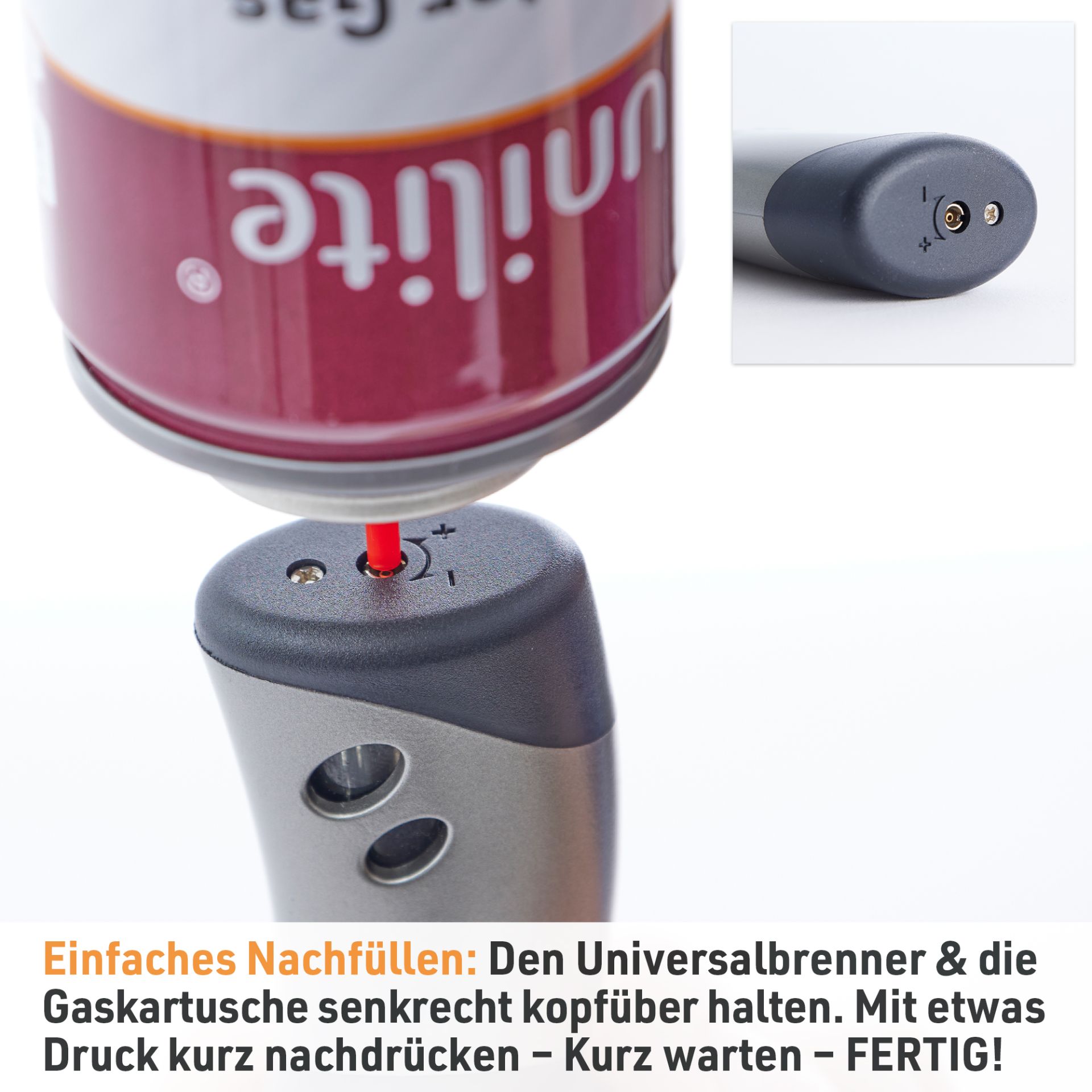 Unilite Universal Brenner Kingston; Einfaches Nachfüllen Unilite Universal Brenner Kingston; Einfaches Nachfüllen