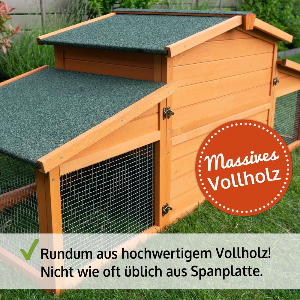 Hasenstall König großer Hasenstall aus massivem und hochwertigem Vollholz Zooprinz Hasenstall König großer Hasenstall aus massivem und hochwertigem Vollholz Zooprinz