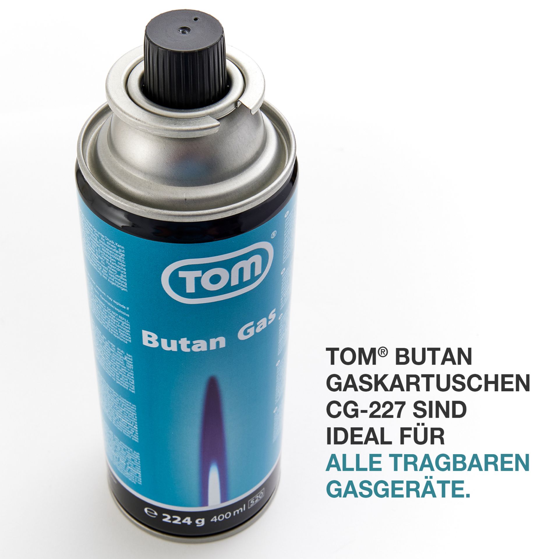 TOM Butan Gaskartusche CG-227 für alle tragbaren Geräte TOM Butan Gaskartusche CG-227 für alle tragbaren Geräte