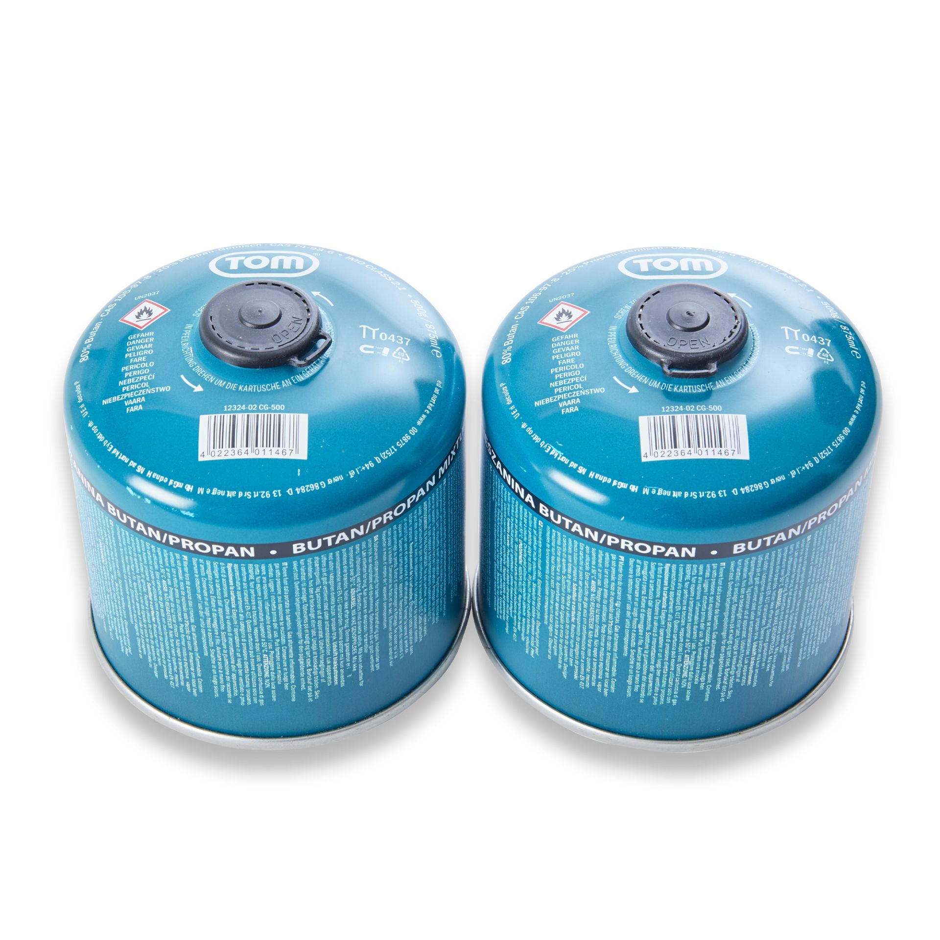 TOM CG-500 Butan Gas 500 Gramm Kartusche 2 Stück TOM CG-500 Butan Gas 500 Gramm Kartusche 2 Stück