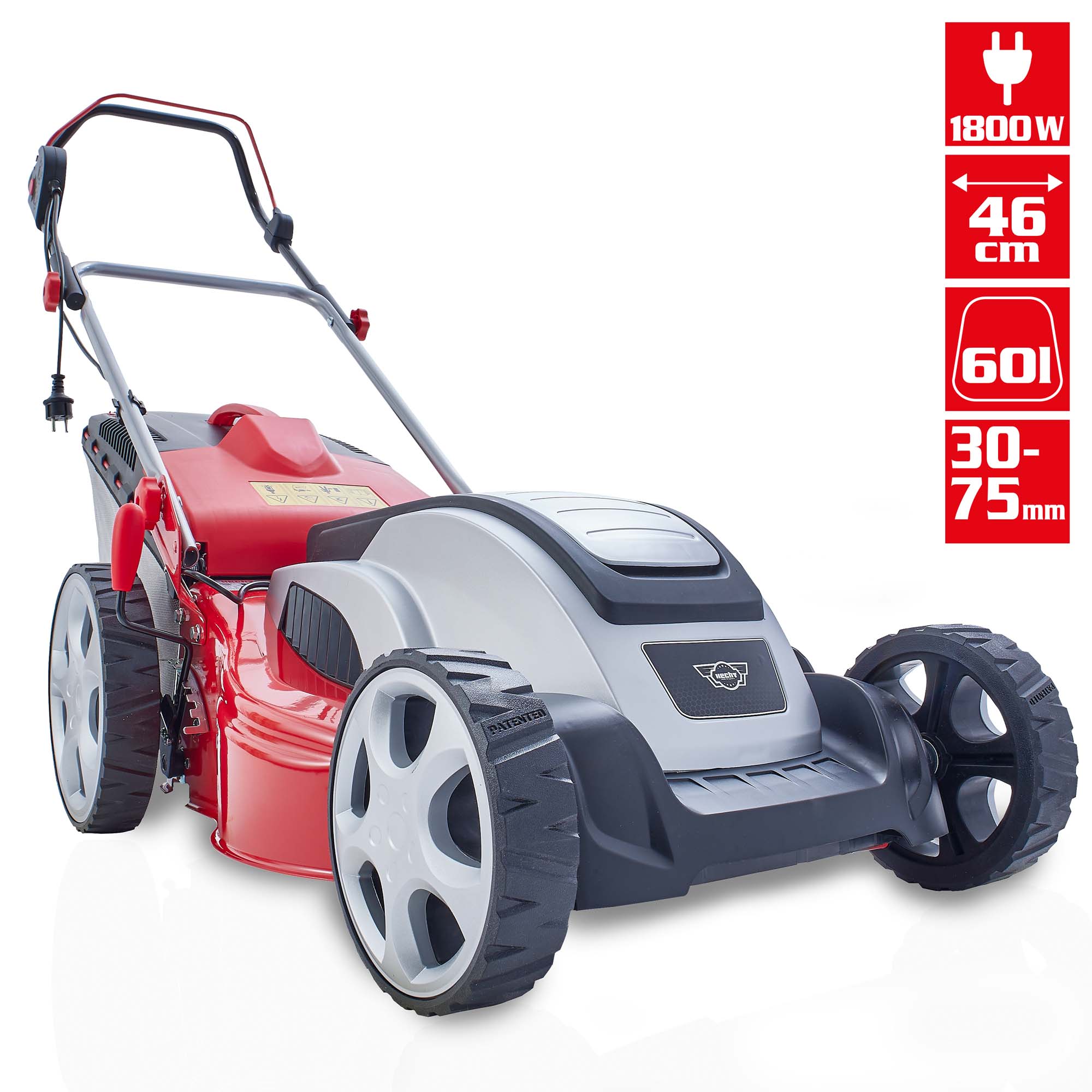 Hecht Elektro-Rasenmäher mit 46 cm Schnittbreite und 1800 Watt Elektro-Motor Hecht Elektro-Rasenmäher mit 46 cm Schnittbreite und 1800 Watt Elektro-Motor