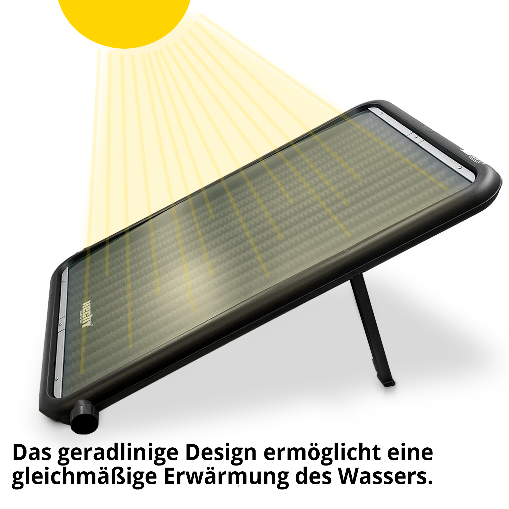 Hecht 305810 Poolsolarheizung; Das geradlinige Design ermöglich eine gleichmäßige Erwärmung des Wassers