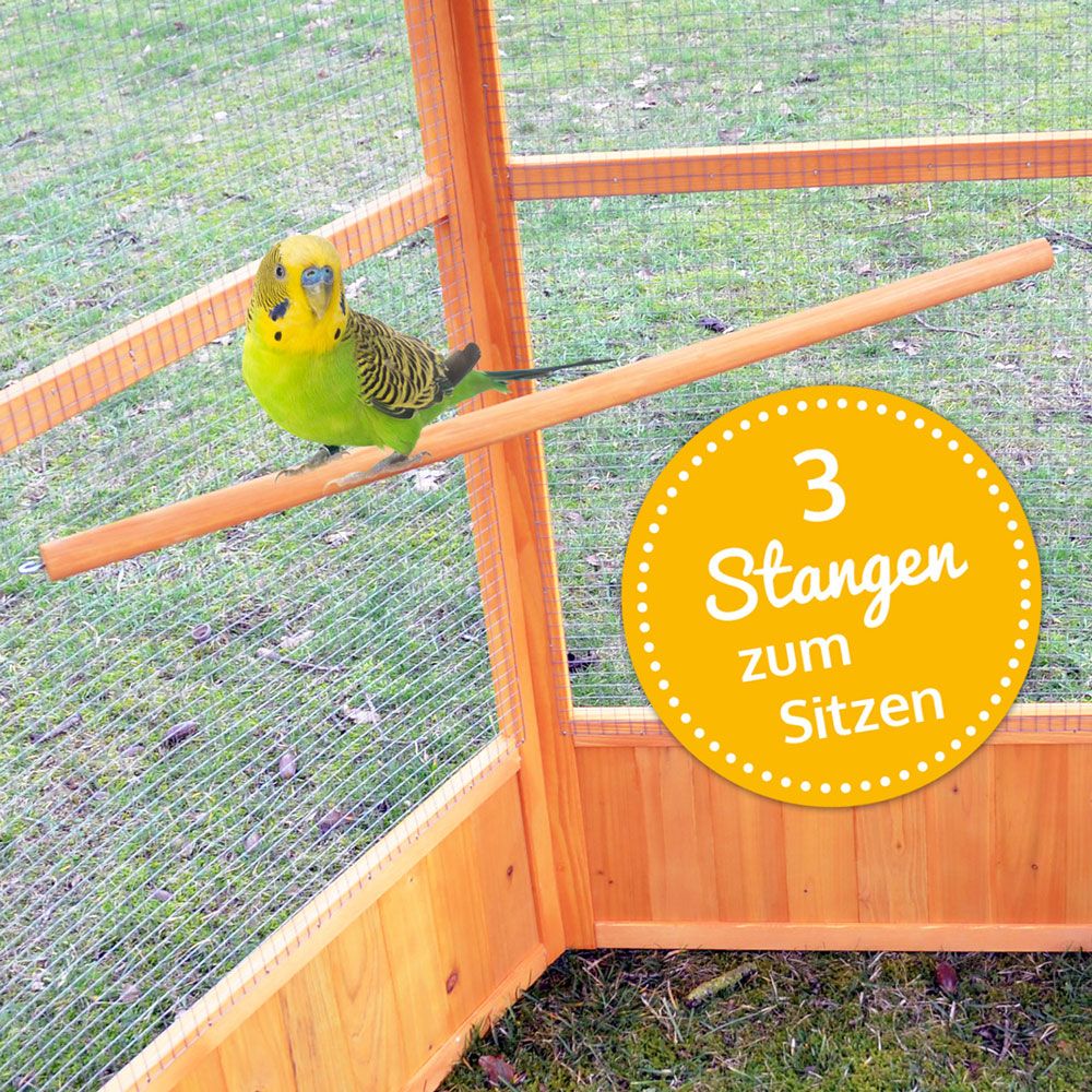 zooprinz Vogelvoliere Maxi drei Sitzstangen zum Komfort