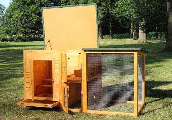 zooprinz Hühnervoliere Flexi ohne Auslauf mit vielen Klappen und Türen für schnellen und einfachen zugriff