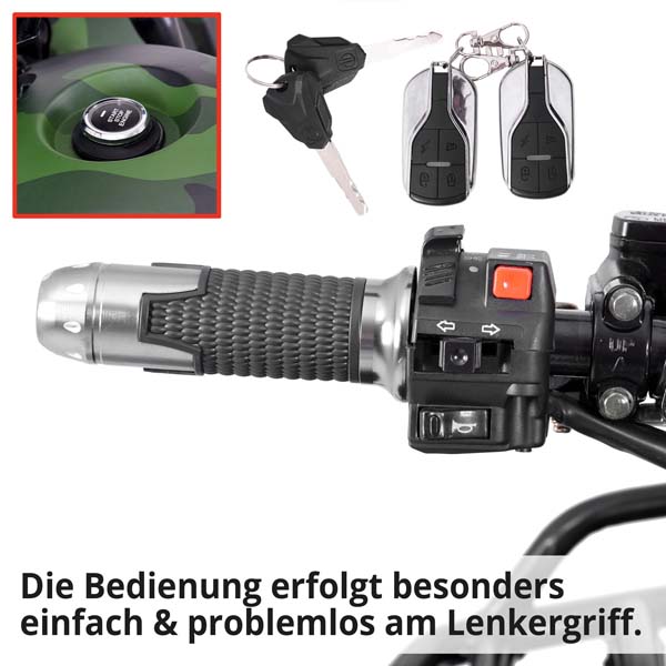 Hecht 56155 HURON - Die Bedienung erfolgt besonders einfach und problemlos am Lenkgriff