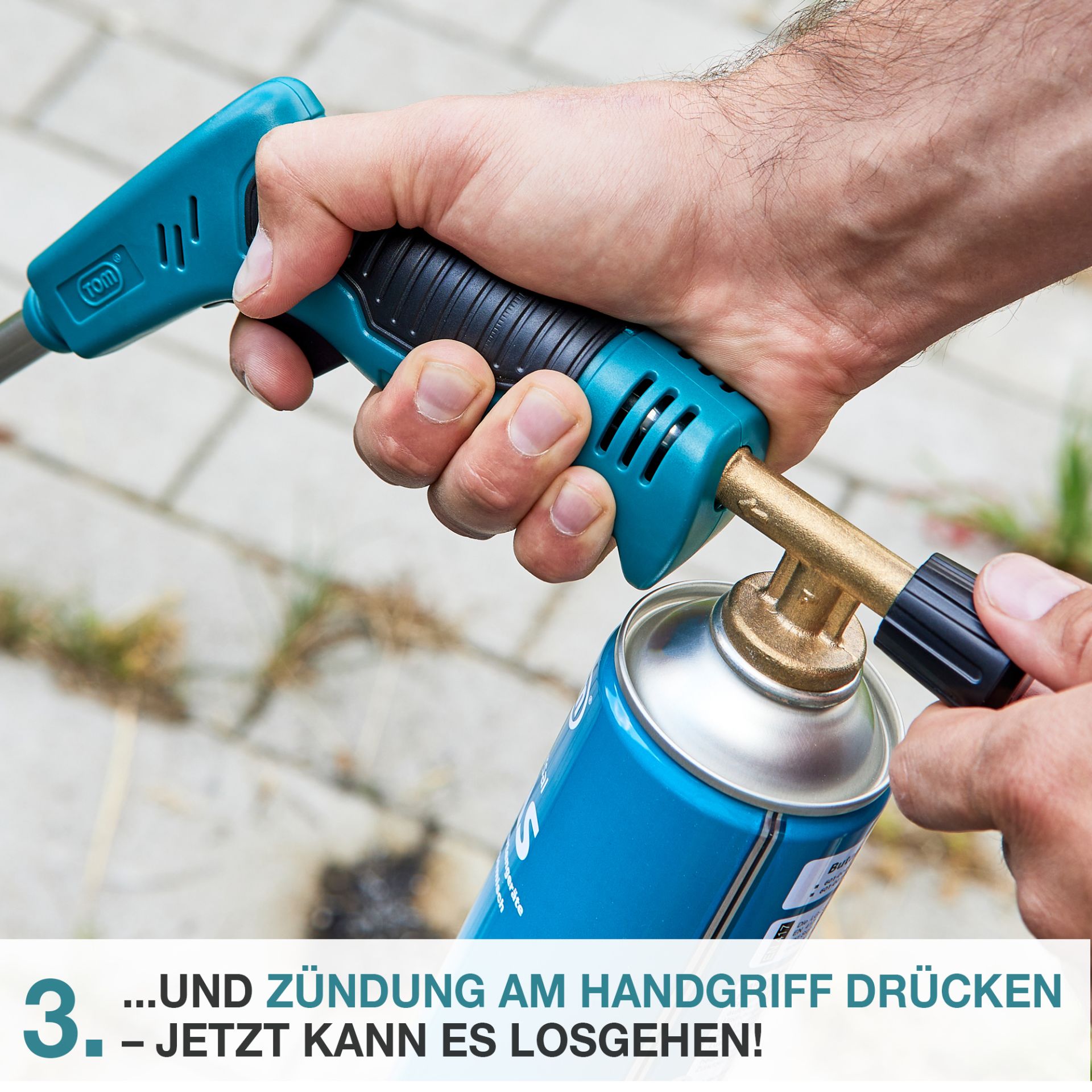 TOM UB-200 Unkrautbrenner; Zündung am Handgriff