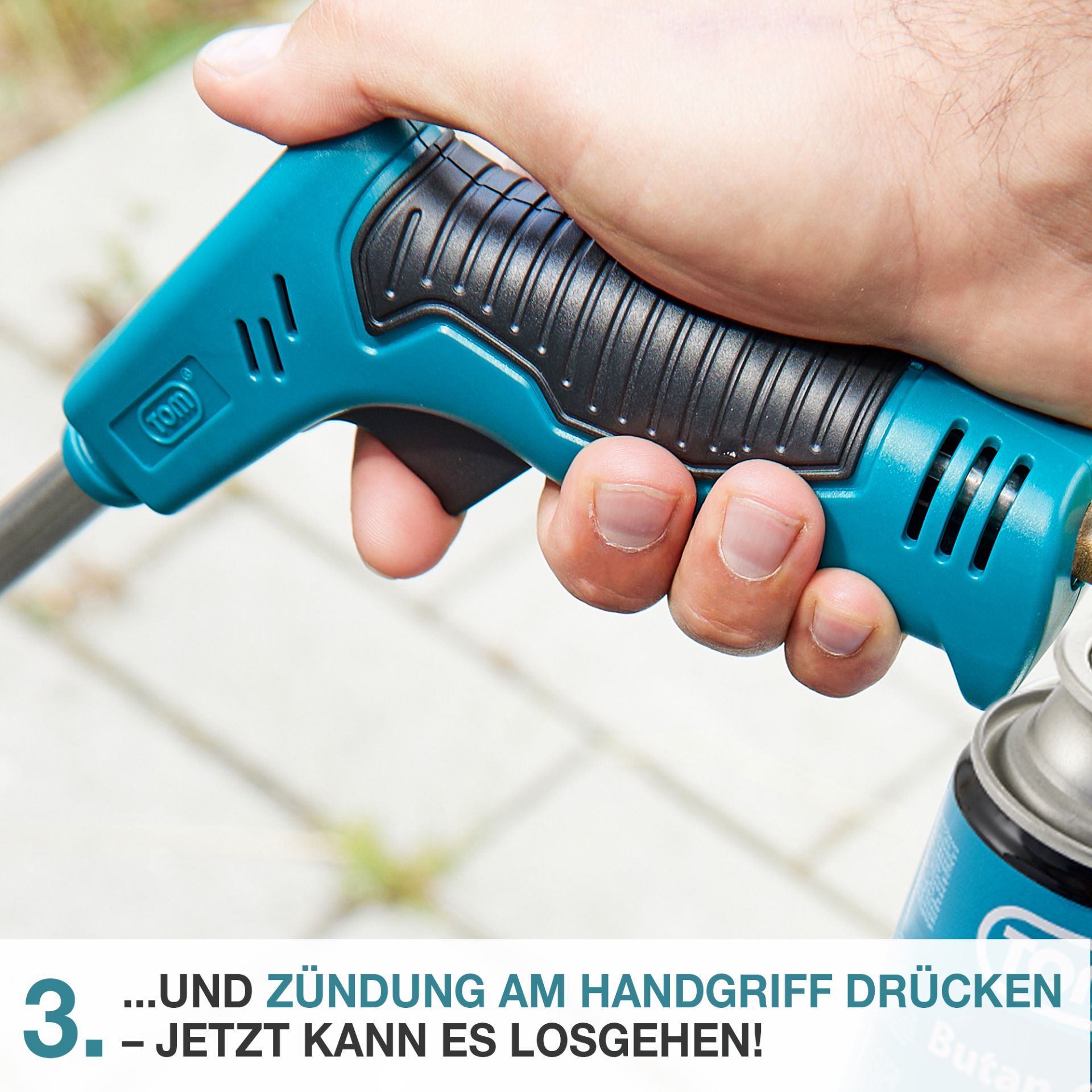 TOM UB-300 Unkrautbrenner; Zündung am Handgriff