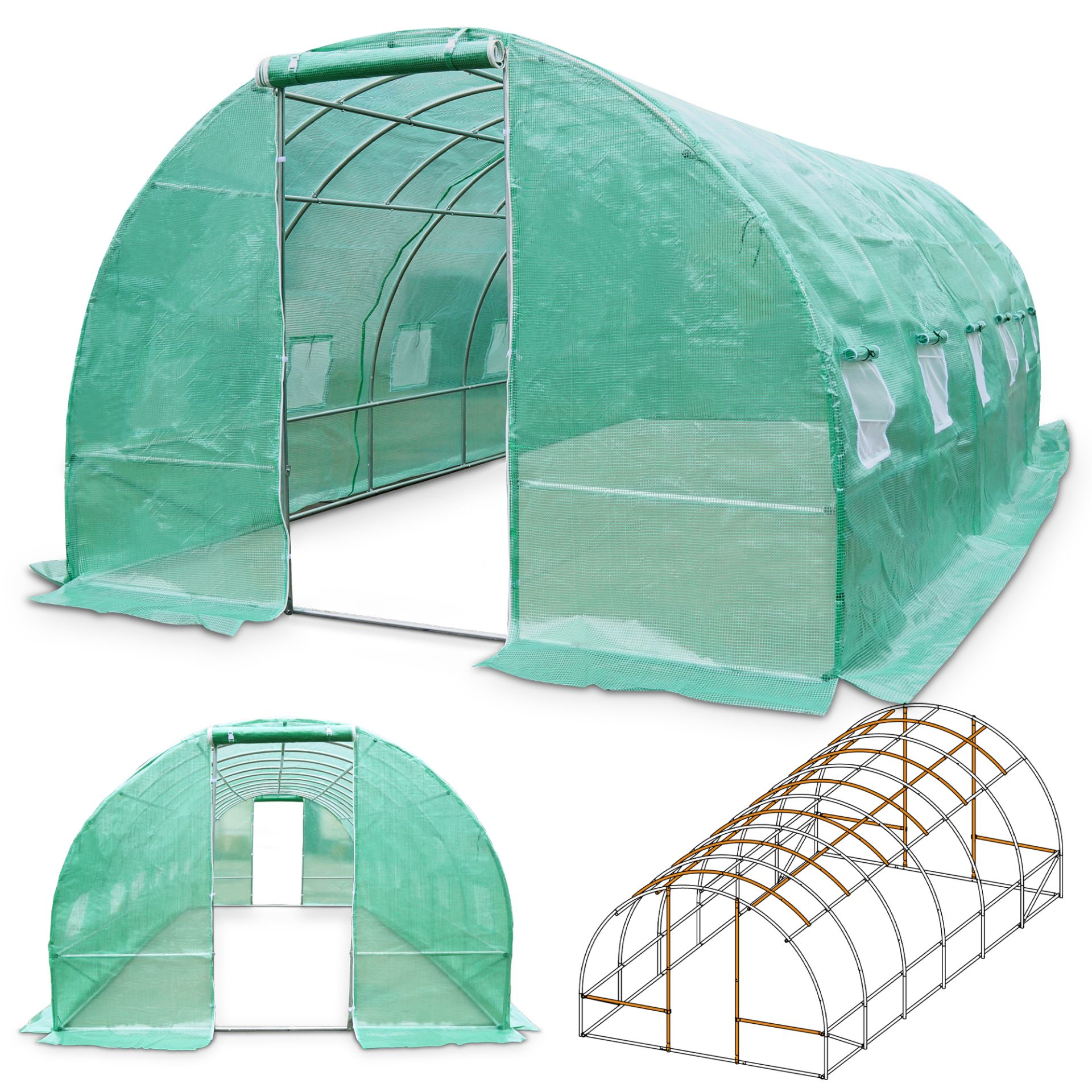 TOM Gewächshaus GH-1800; großes Foliengewächshaus