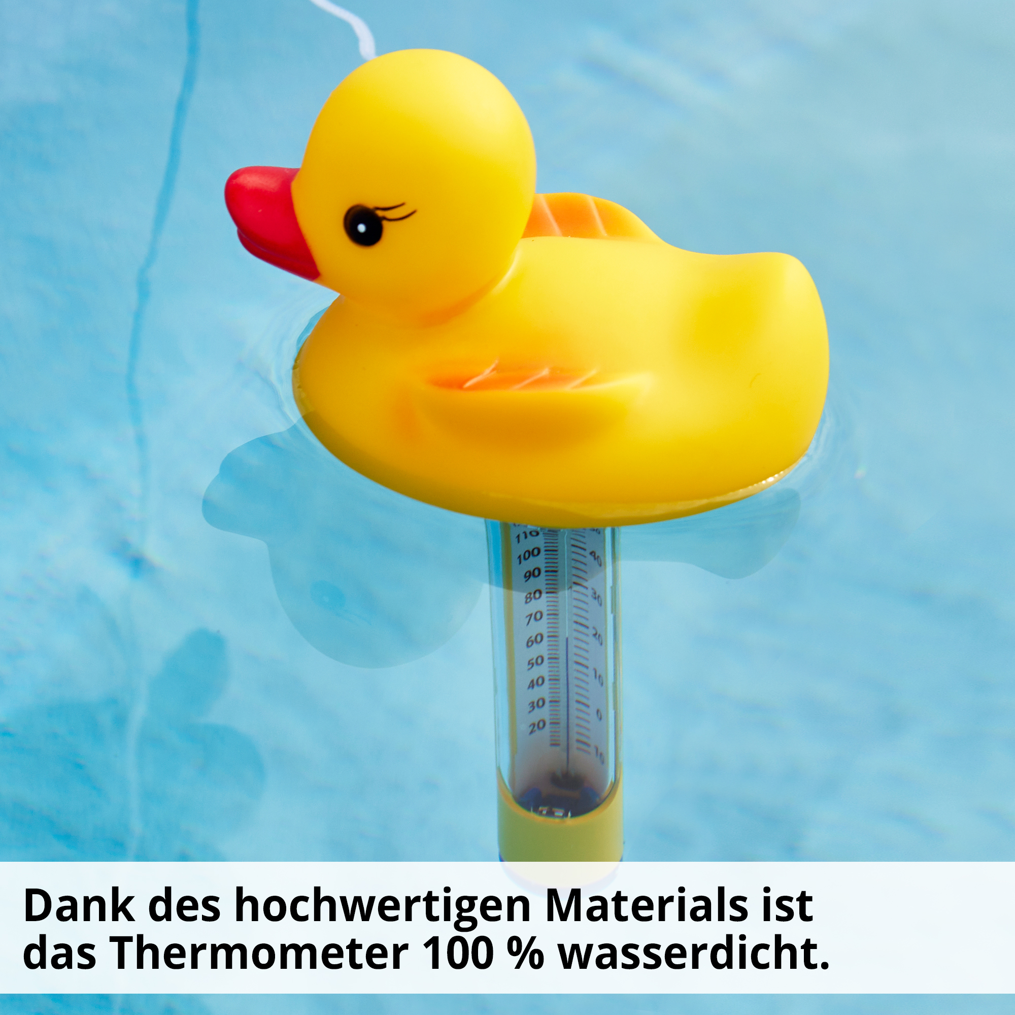Hecht 060512 Wasser Thermometer Ente; Dank des hochwertigen Materials ist das Thermometer 100% wasserdicht