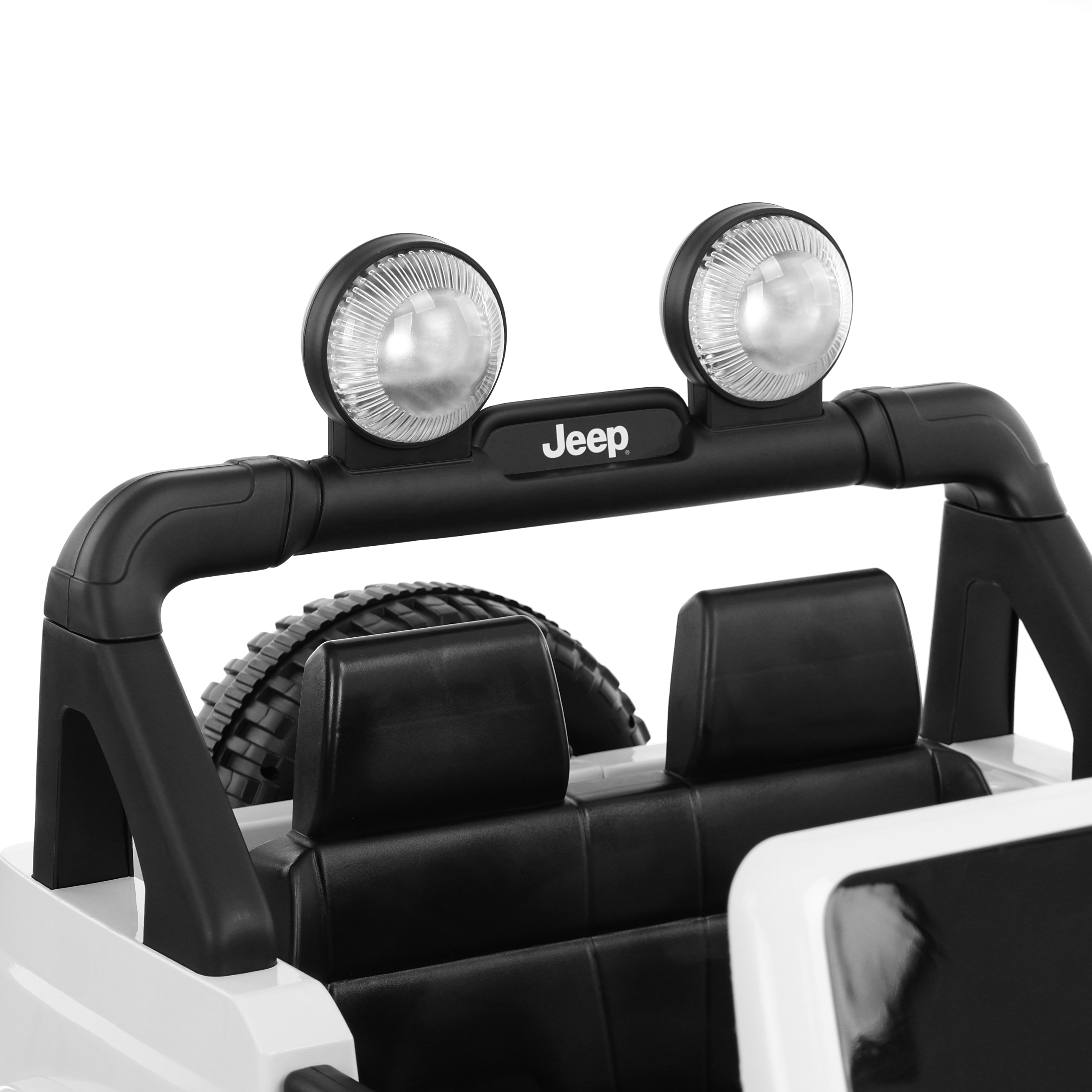HECHT Jeep Kinderfahrzeug Wrangler Rubicon Weiß mit Hupe und Musikfunktion