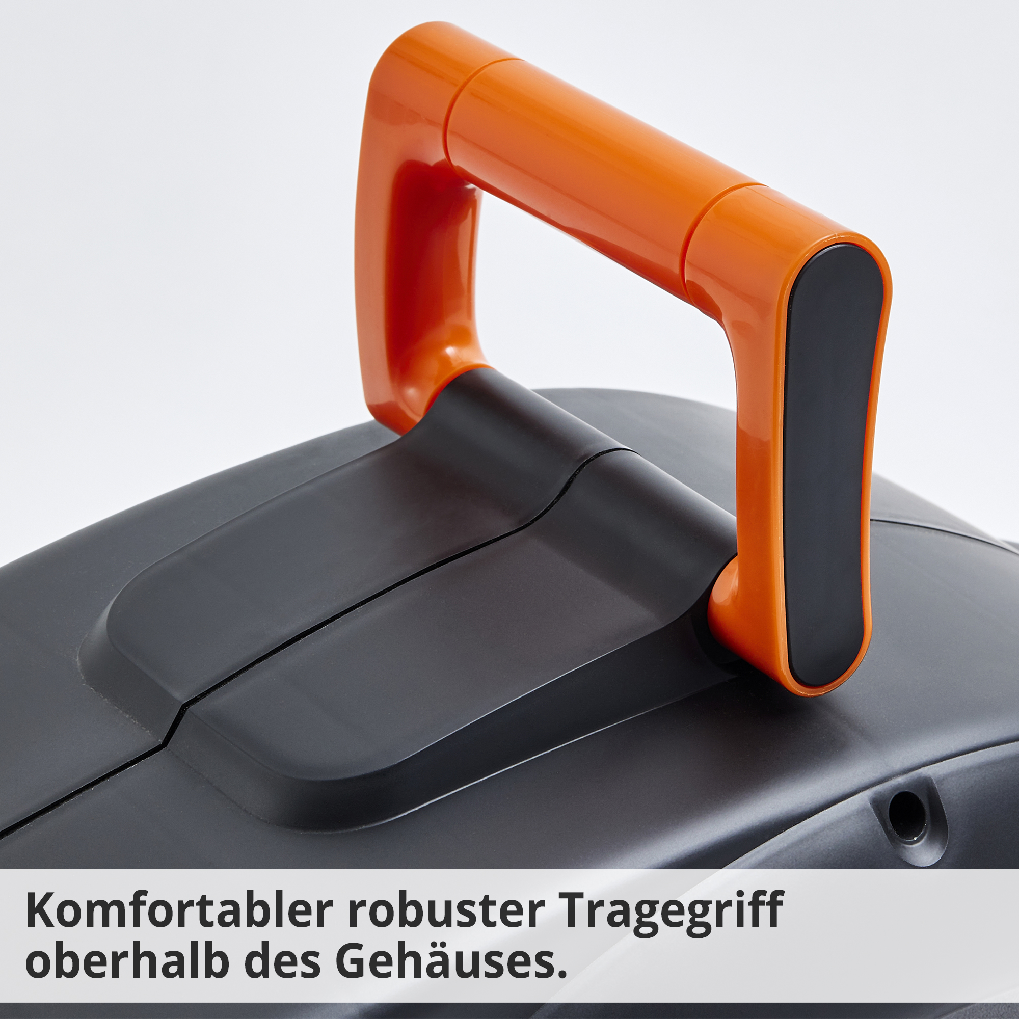 Hecht 08667 Wand-Schlauchtrommel mit komfortablen robusten Tragegriff oberhalb des Gehäuses Hecht 08667 Wand-Schlauchtrommel mit komfortablen robusten Tragegriff oberhalb des Gehäuses