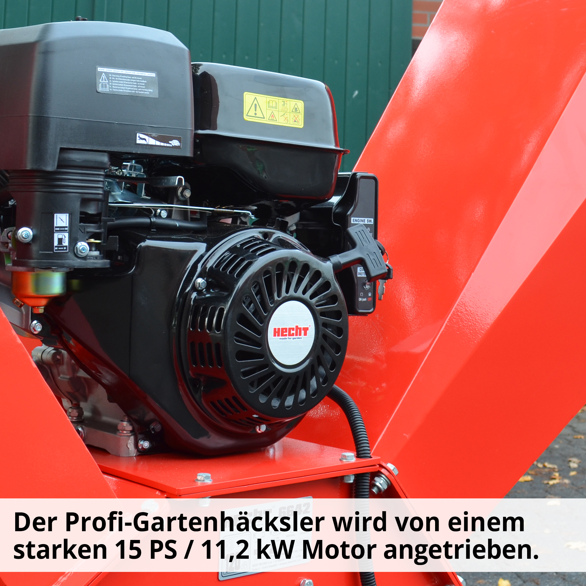 HECHT Benzin Gartenhäcksler 6642 Benzin Gartenhäcksler mit starkem Motor