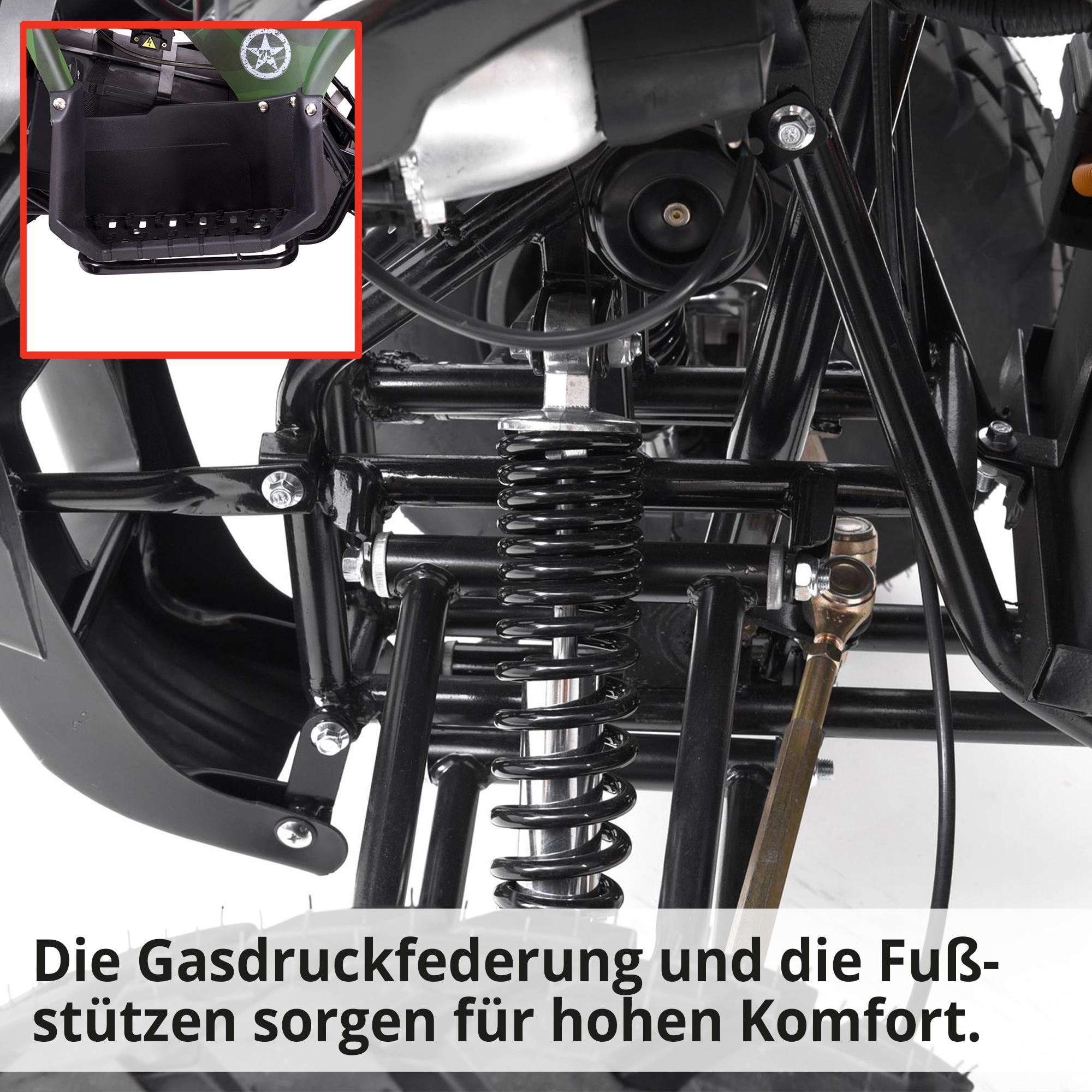 HECHT Elektro-Quad Army 56155  Elektro-Quad mit Gasdruckfederung für hohen Komfort HECHT Elektro-Quad Army 56155  Elektro-Quad mit Gasdruckfederung für hohen Komfort