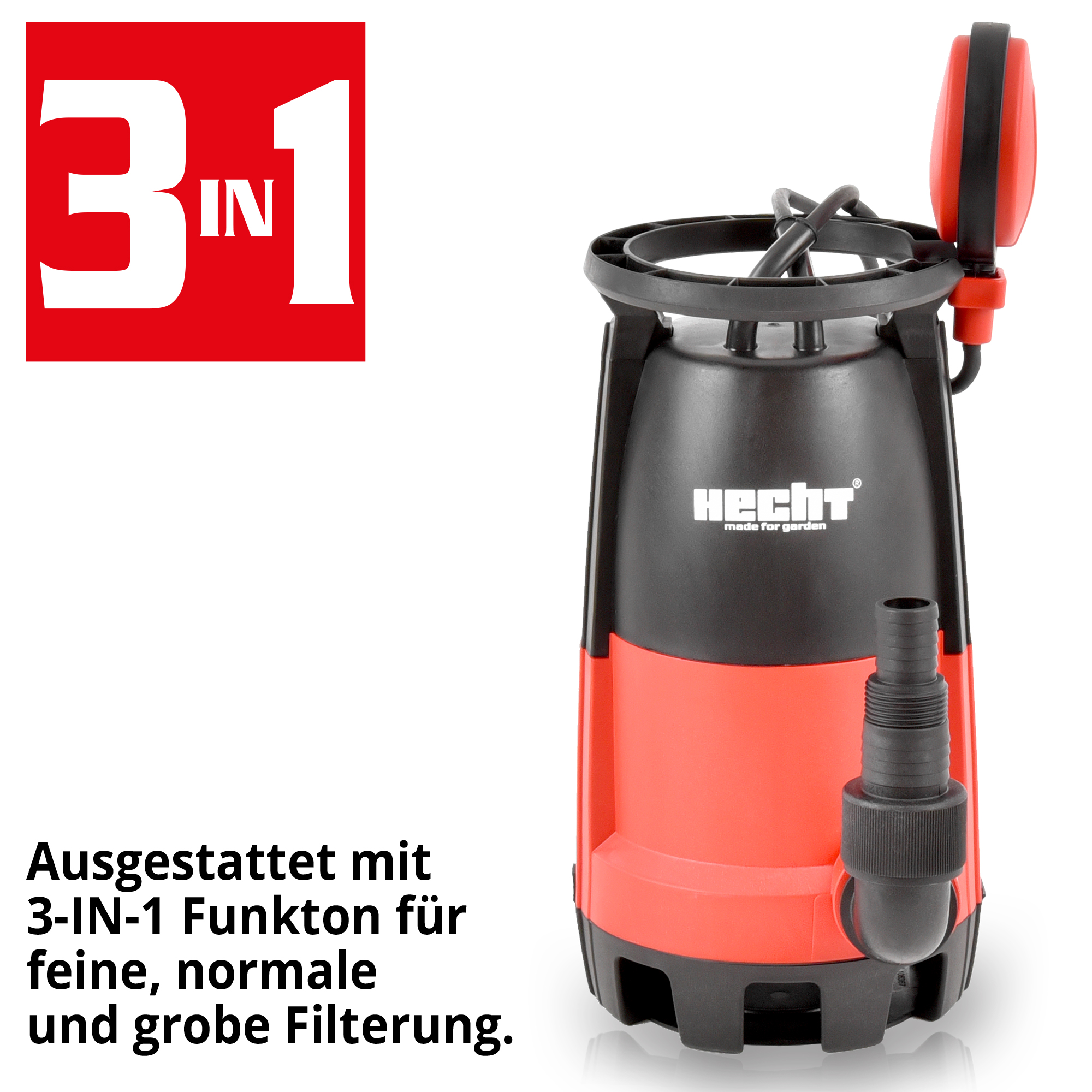 Tauchpumpe; 3 in 1: feine, normale und grobe Filterung