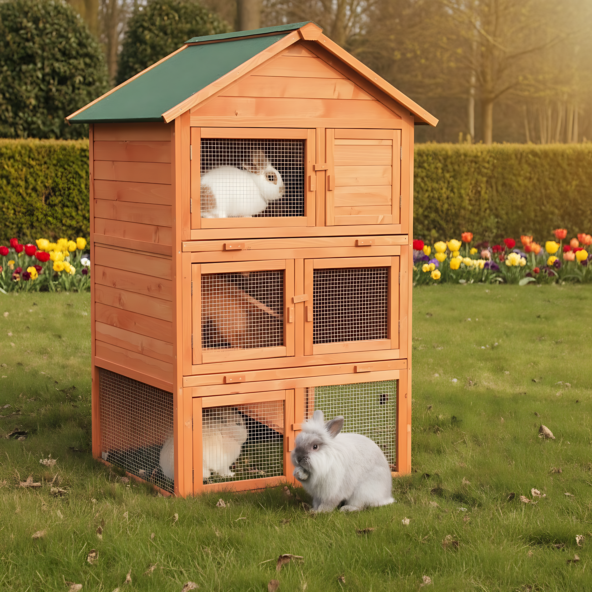 zooprinz Hasenstall Jumbo Mehrstöckiger großer Hasenstall zooprinz Hasenstall Jumbo Mehrstöckiger großer Hasenstall
