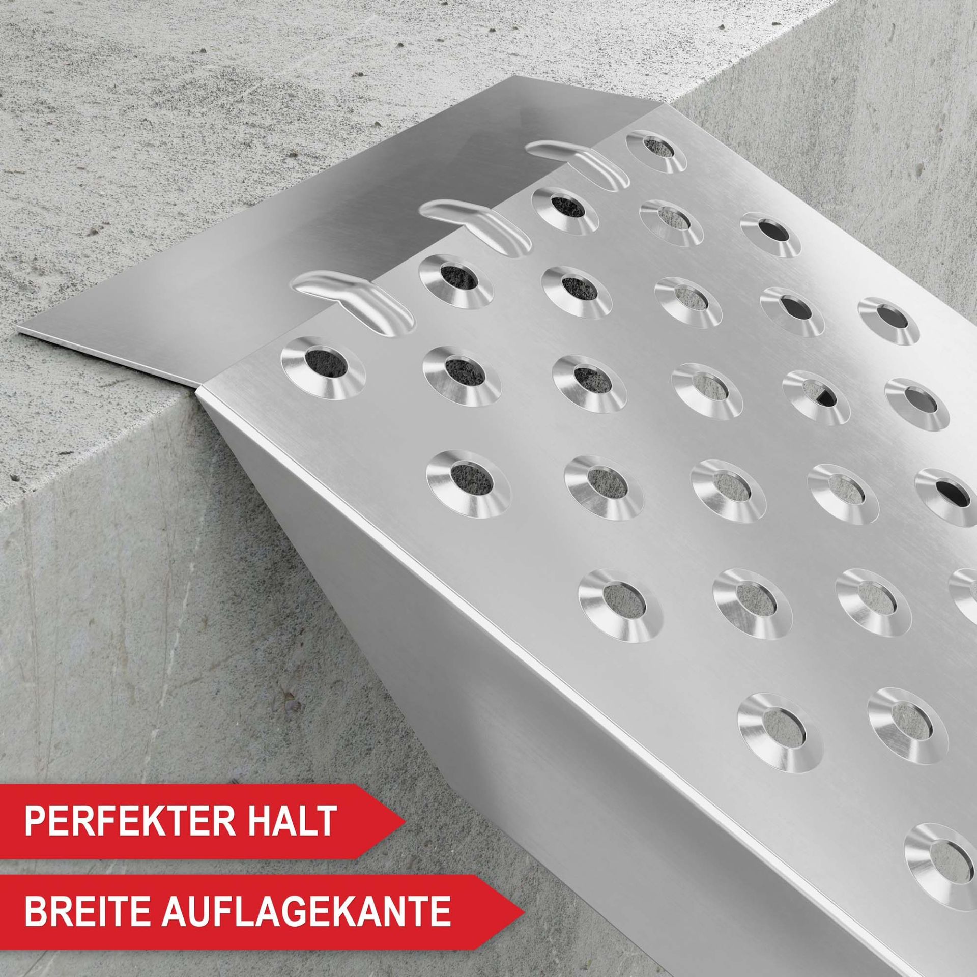 Auffahrrampen - Perfekter Halt, breite Auflagekante