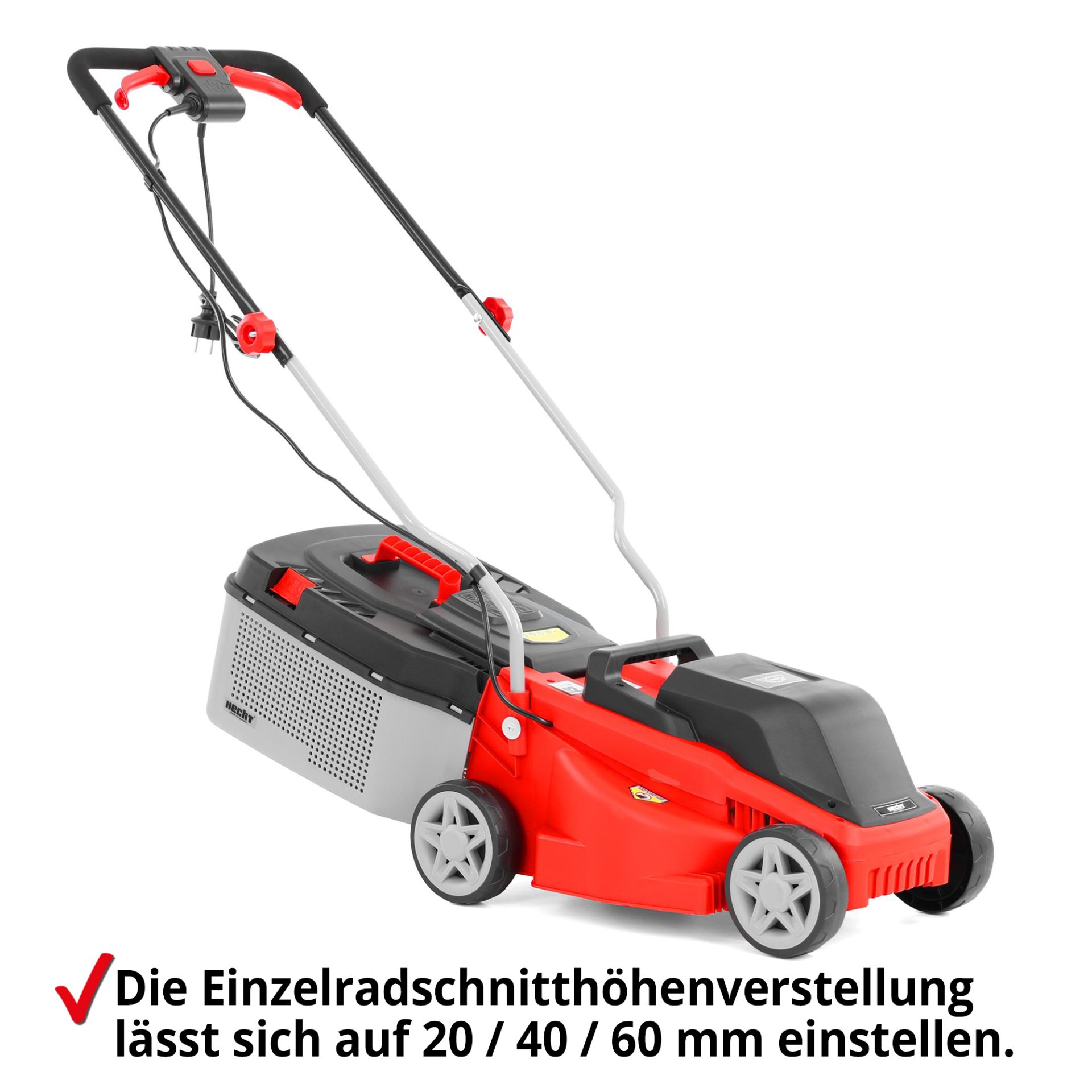 Elektro-Rasenmäher mit 3-fach Schnitthöhenverstellung für das gewünschte Ergebnis 