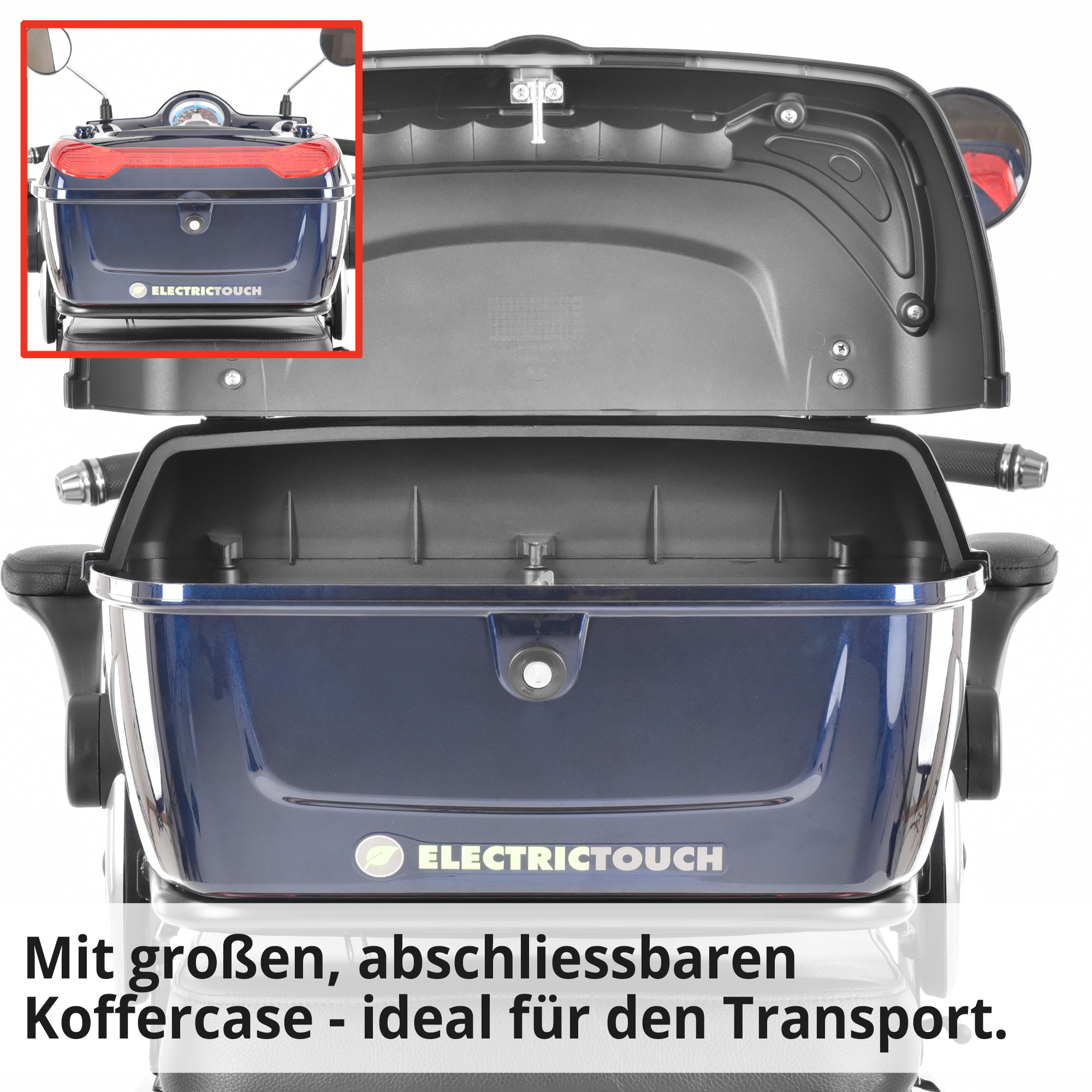 HECHT CITISMAX Blau Seniorenfahrzeug mit abschliessbarem kofferraum