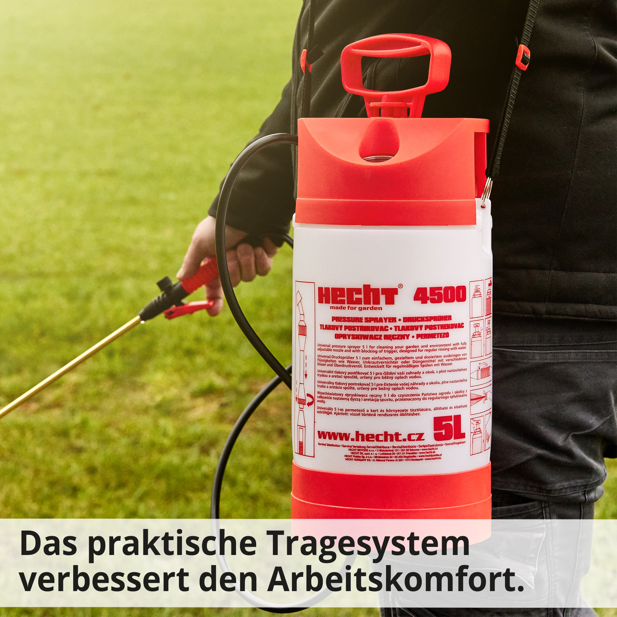 HECHT Drucksprüher 4500 Drucksprüher mit praktischem Tragesystem