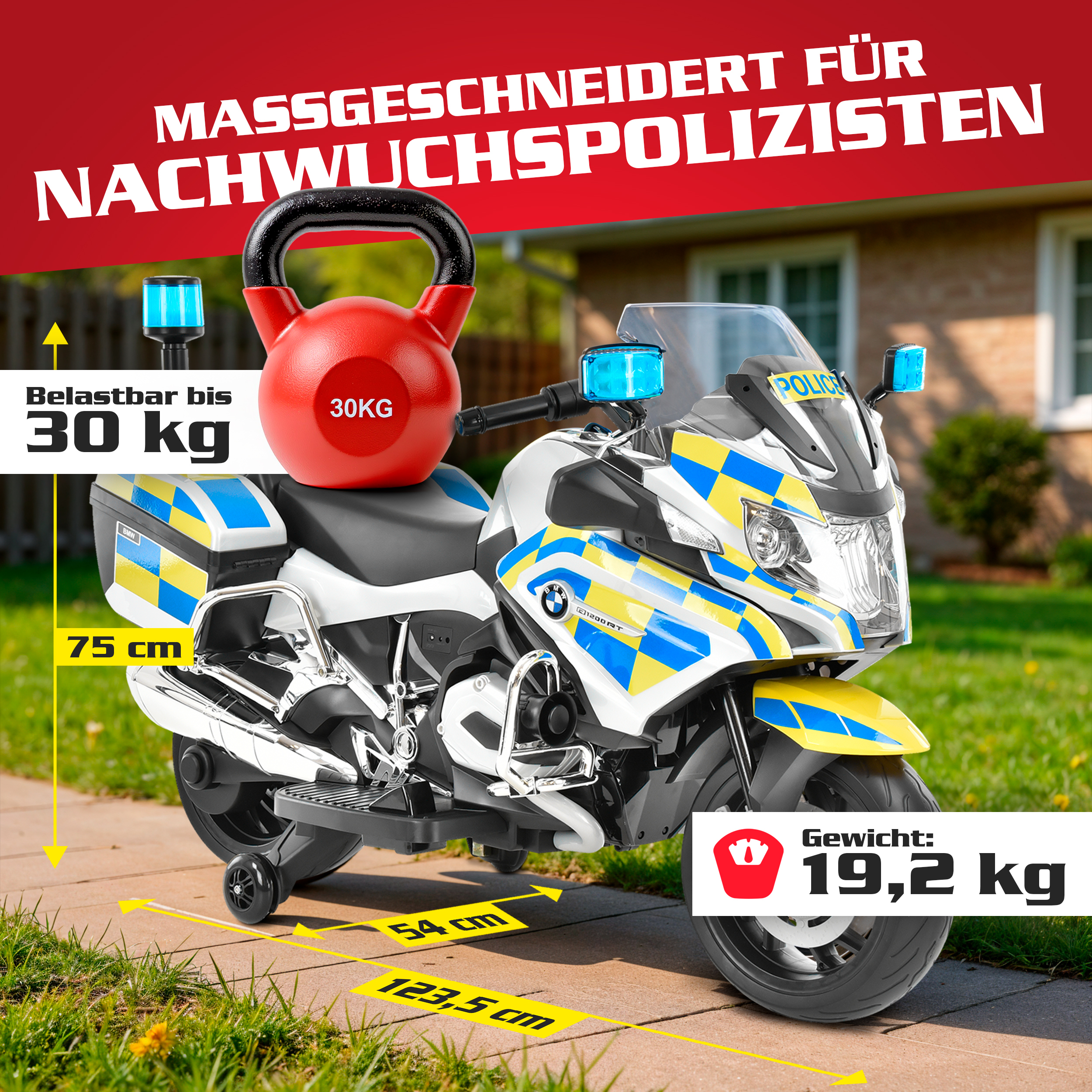 Kinderfahrzeug mit 3 Fahrstufen, Musikfunktion und leuchtenden Frontscheinwerfern