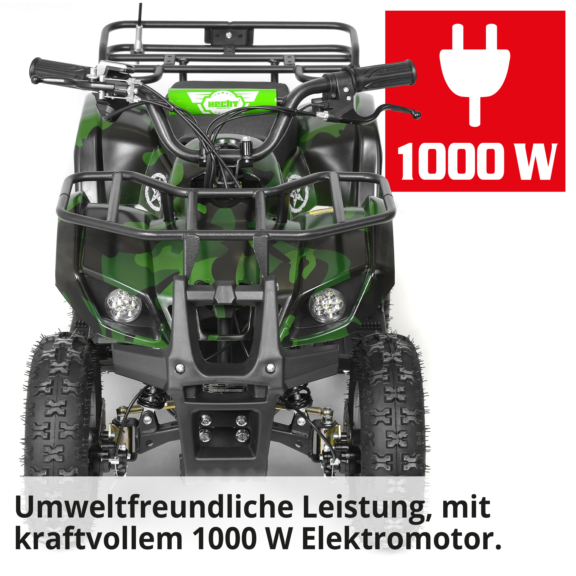 Hecht 56100 Army QUAD mit umweltfreundlicher Leistung, mit kraftvollem Elektromotor