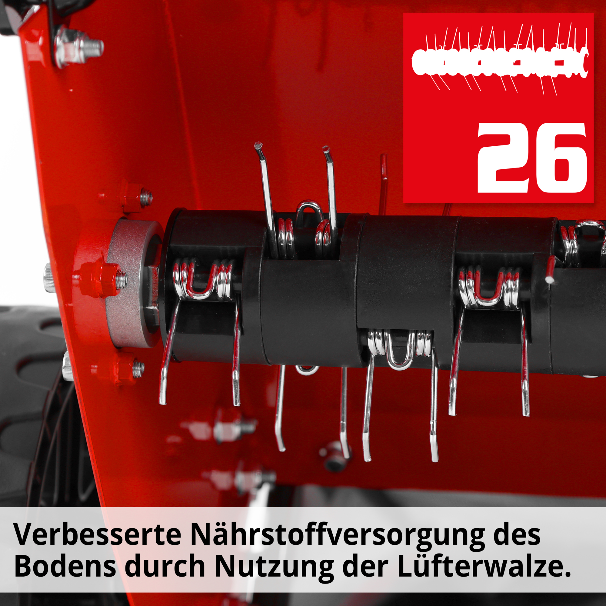 Hecht Benzin Vertikutierer für verbesserte Nährstoffversorgung des Bodens durch Nutzung der Lüfterwalze