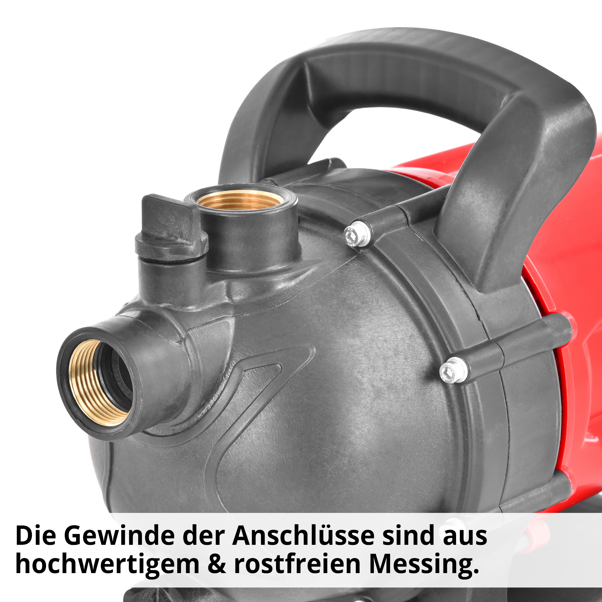 Kreiselpumpe; Die Gewinde der Anschlüsse sind aus hochwertigem und rostfreiem Messing