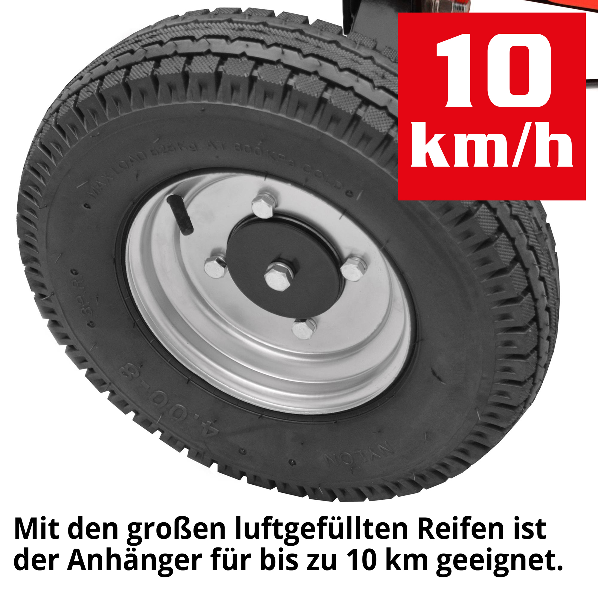 Hecht Anhänger mit robusten Gummireifen ideal für jeden Untergrund 