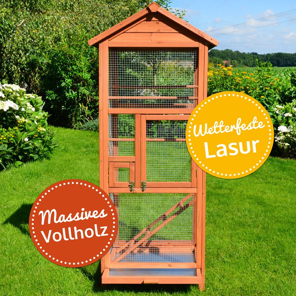 zooprinz Vogelvoliere Modell M Vogelgehege aus Massivholz