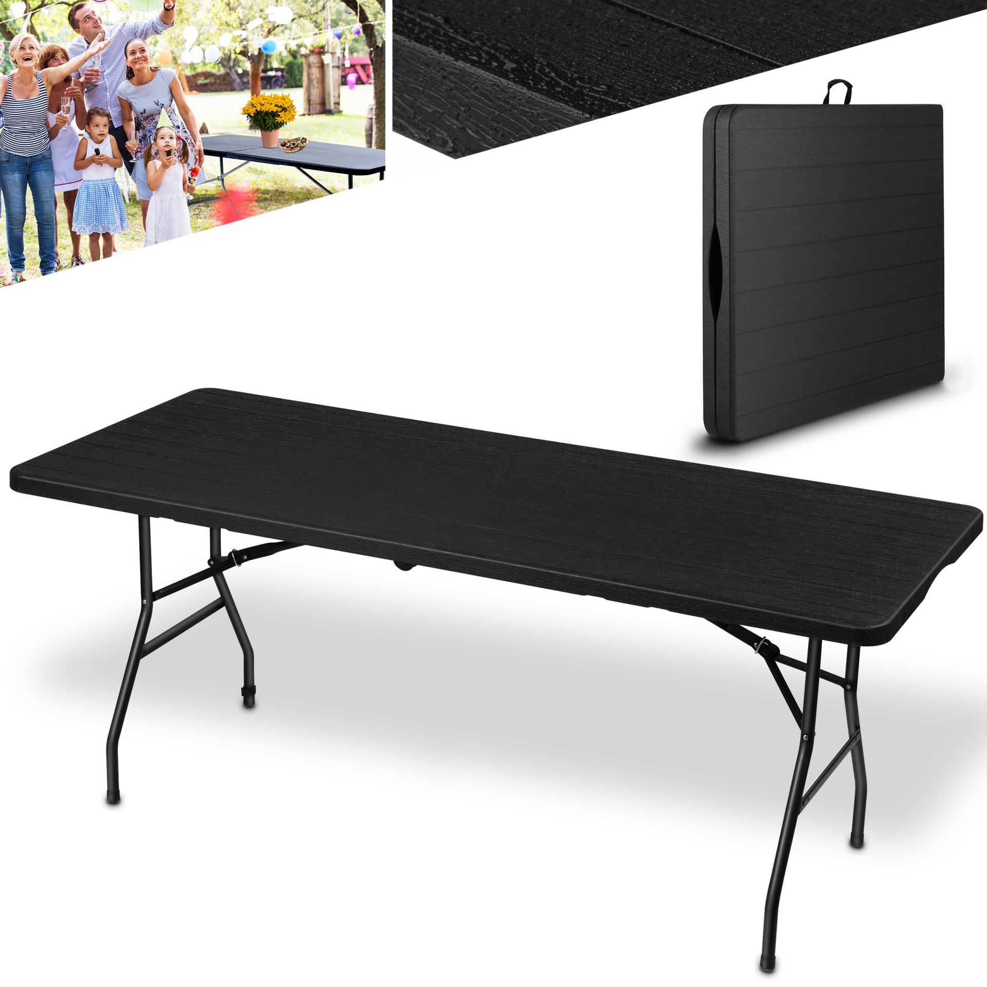 Klapptisch mit Holz Optik | 180 kg Tragkraft
