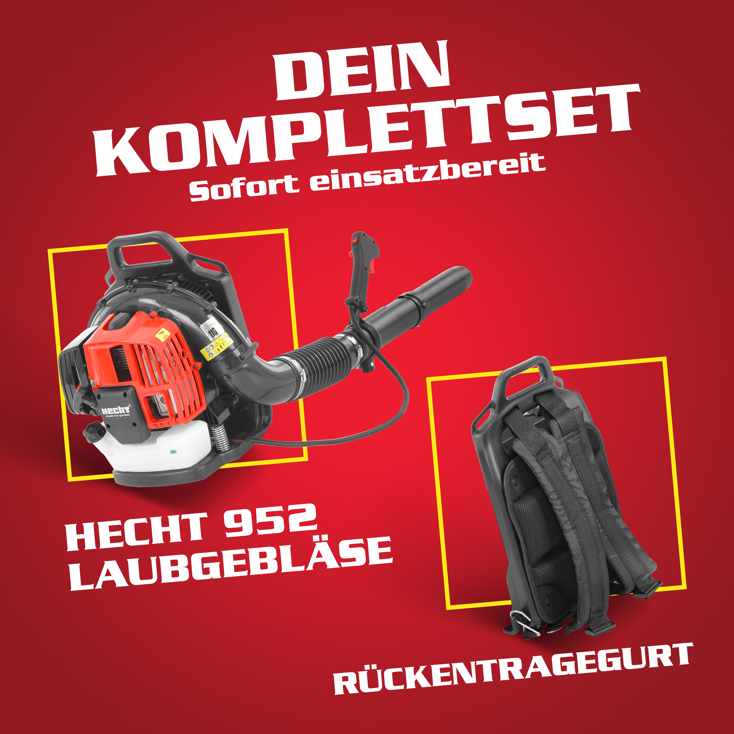 HECHT 952 Benzin Laubbläser für Grundstück, Garten und Gehwege