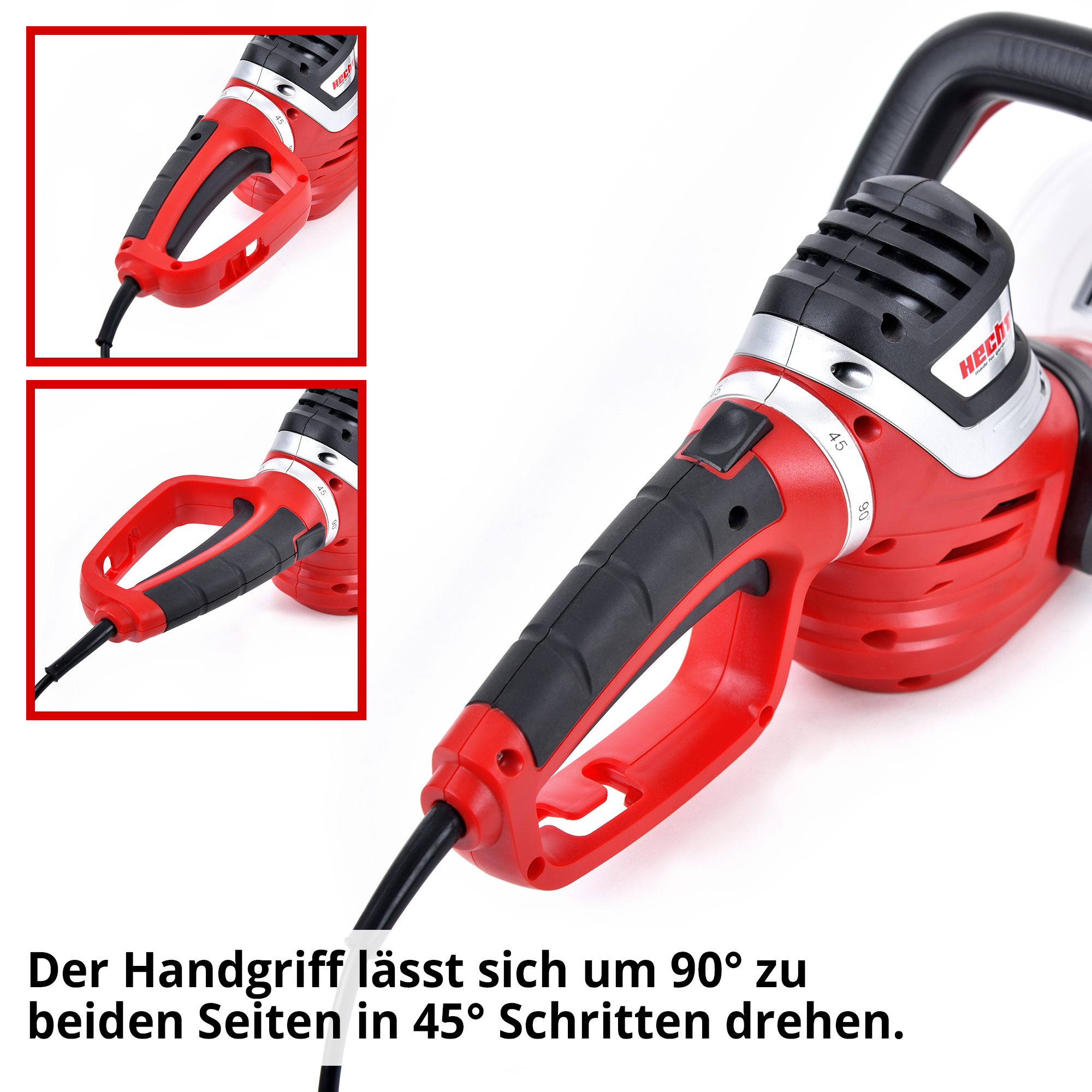 Hecht Elektro-Gartenschere 610 mit verstellbarem Handgriff für bequemes arbeiten 