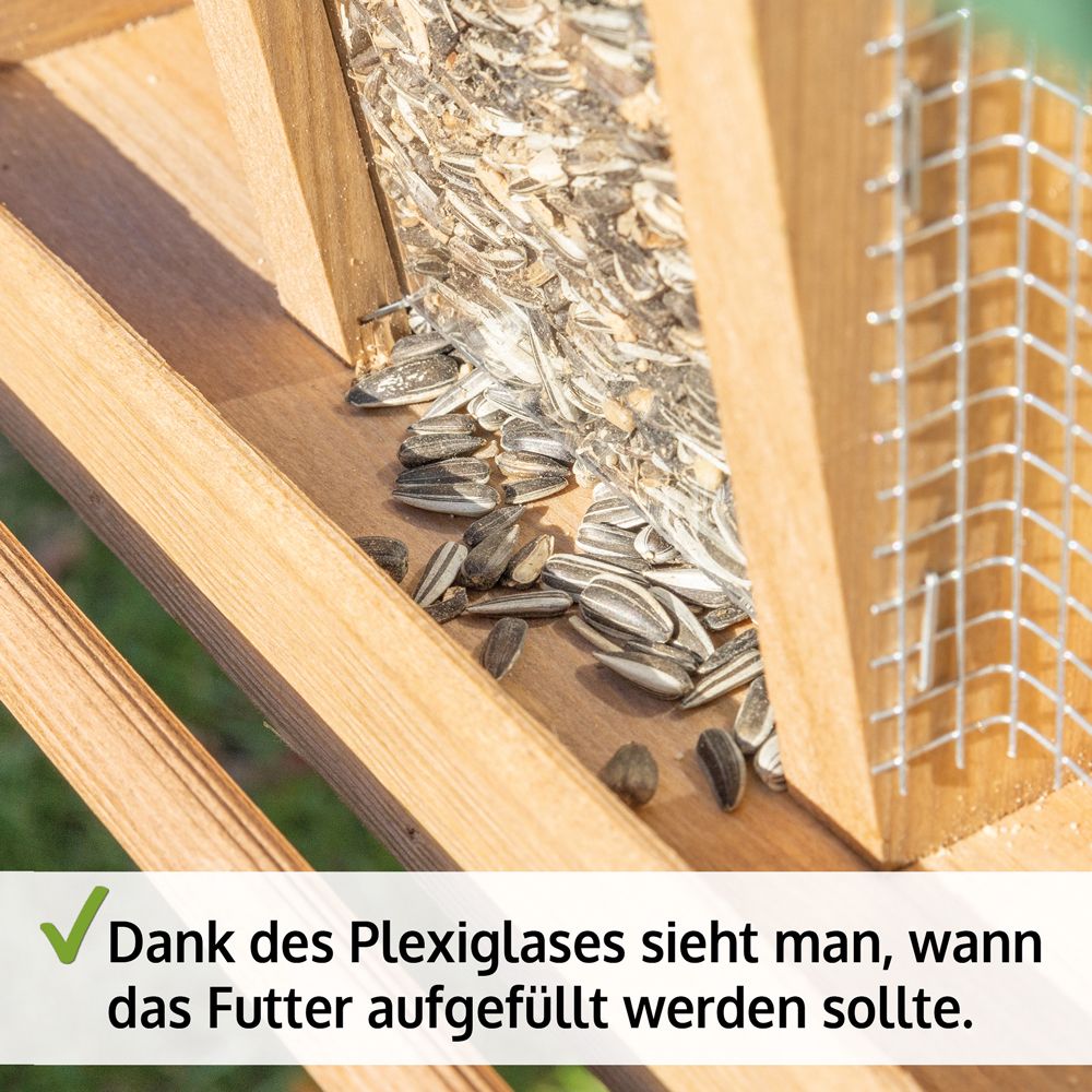 Vogelhaus Bird Kitchen; Plexiglas um Füllhöhe zu kontrollieren Vogelhaus Bird Kitchen; Plexiglas um Füllhöhe zu kontrollieren