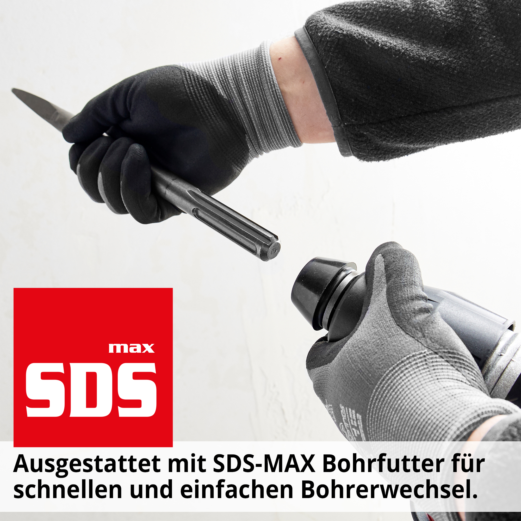 HECHT 1069 Bohrhammer; Ausgestattet mit SDS-MAX Bohrfutter für schnellen und einfachen Bohrerwechsel