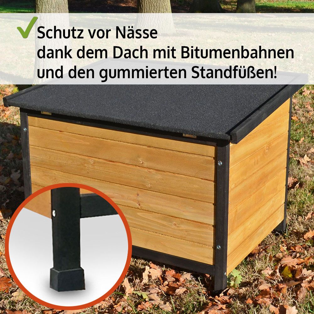 Hundehütte Carlo M; Schutz vor Nässe durch gummierte Standfüße