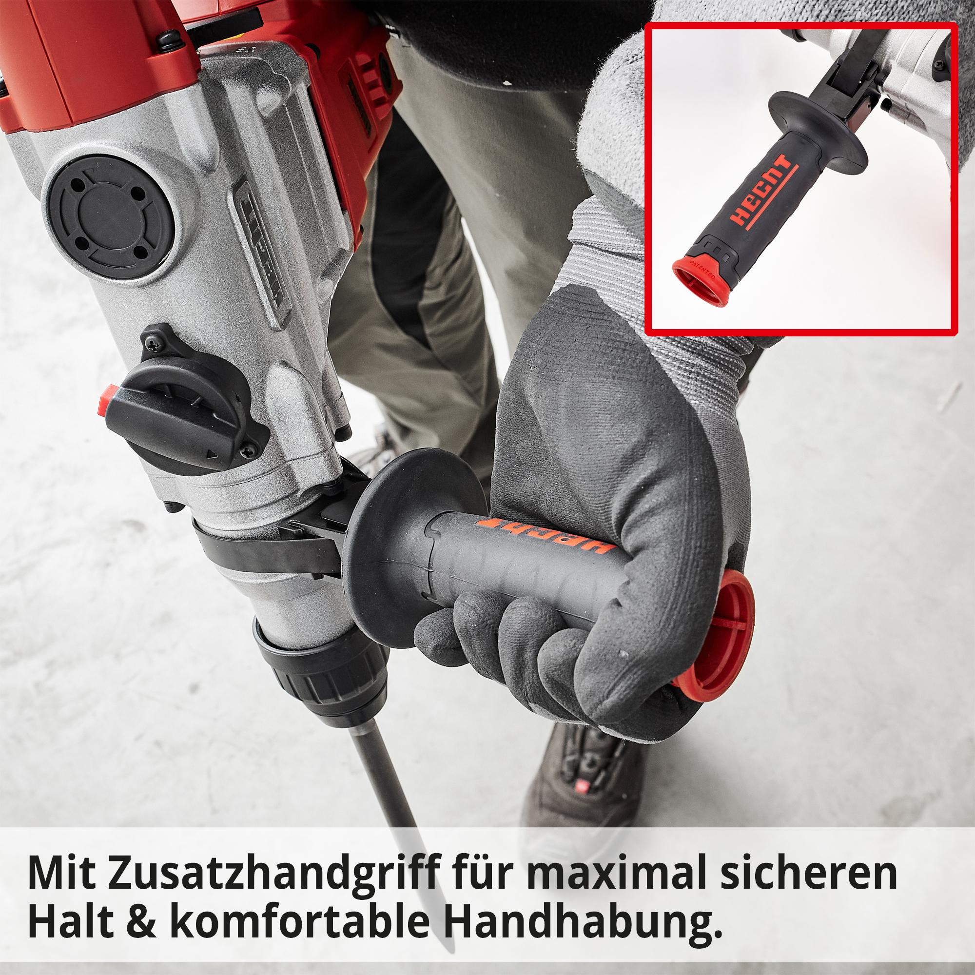 HECHT 1028 Bohrhammer; mit Zusatzgriff