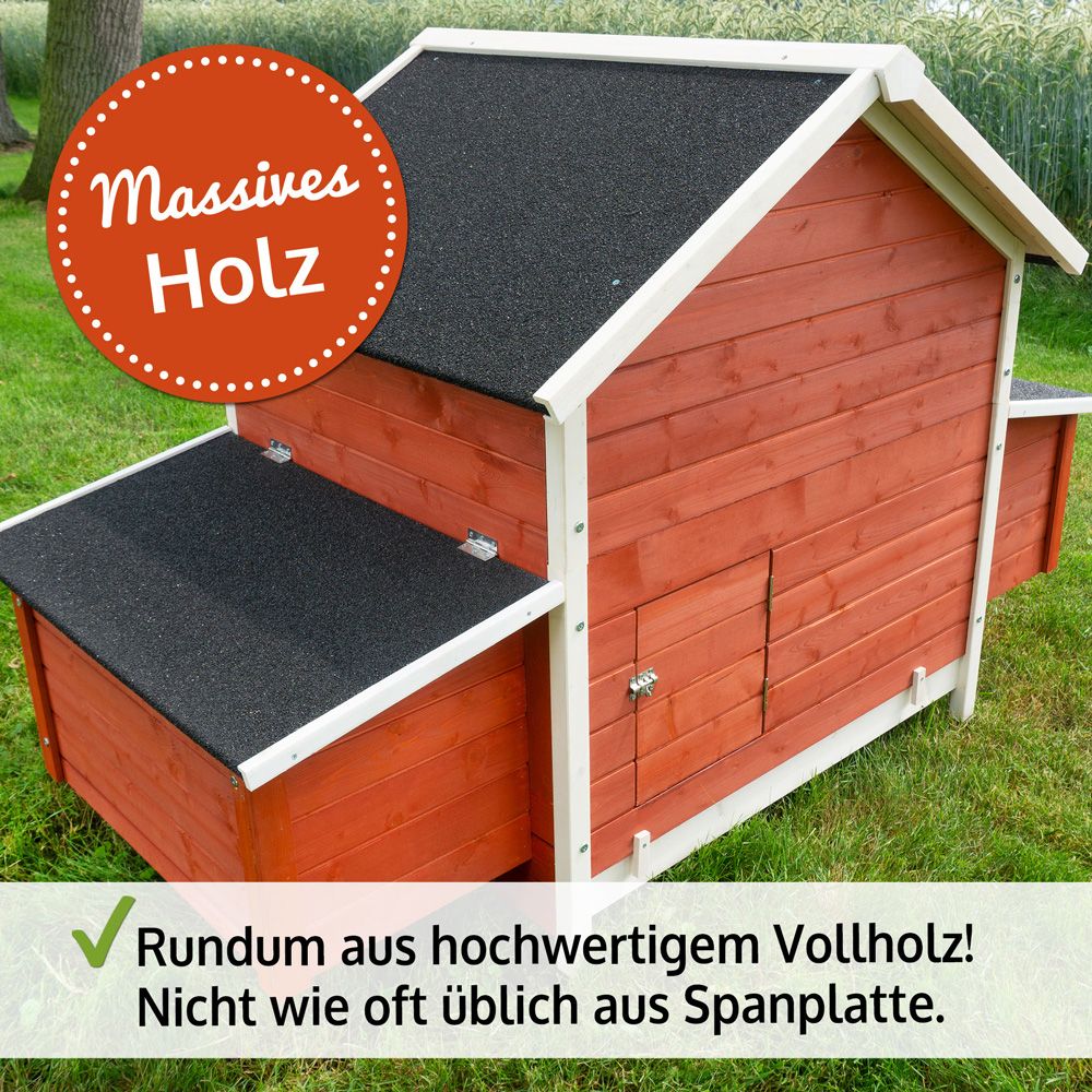 Hühnervoliere Betty Rot; stabil gebaut