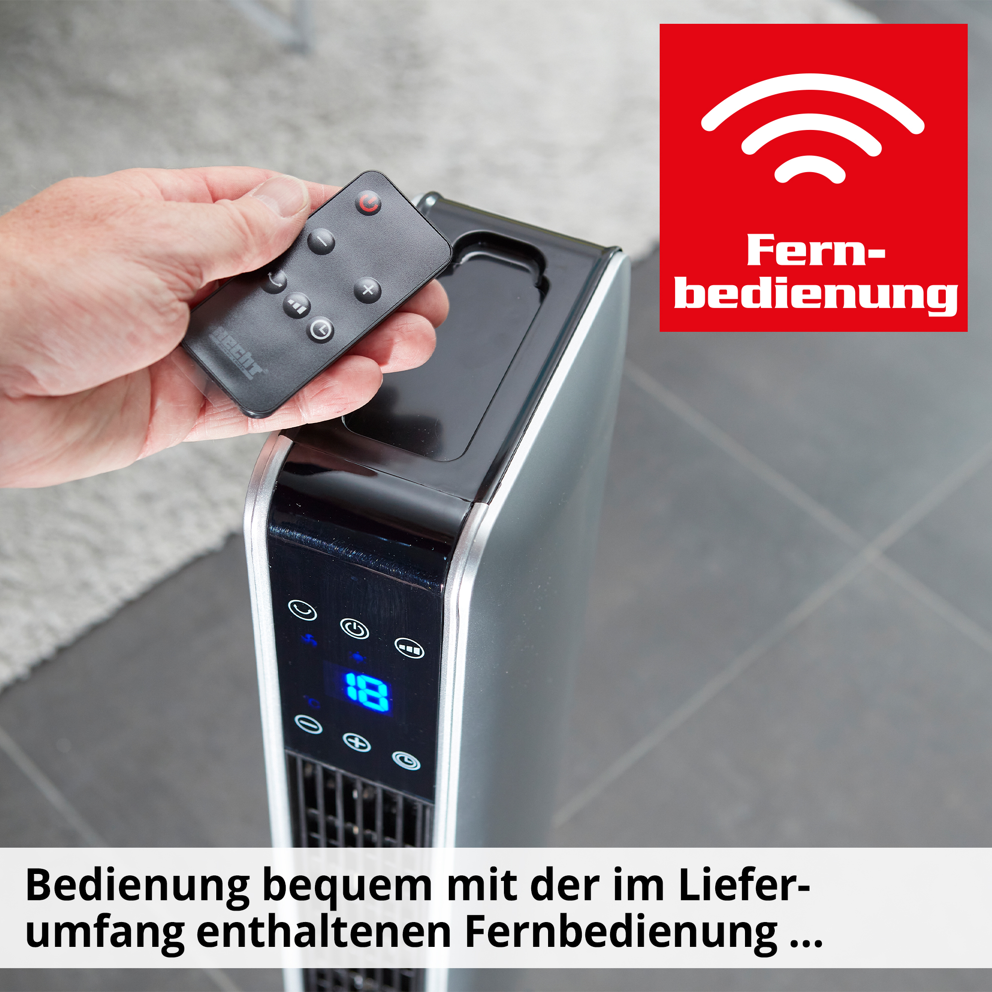 Keramik Heizlüfter; bequeme Steuerung per Fernbedienung