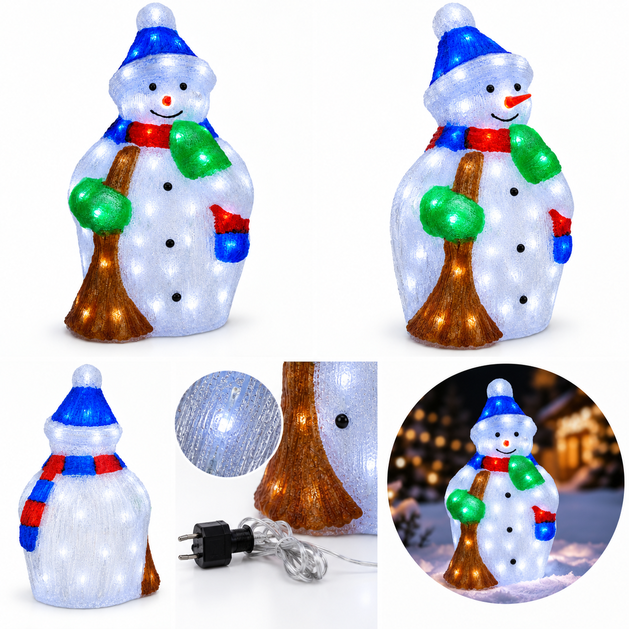 Onbest Schneemann mit LED 30 x 28 x 55 cm 48004 alle Richtungen im (Dieses Bild wurde mit Hilfe von KI generiert.)