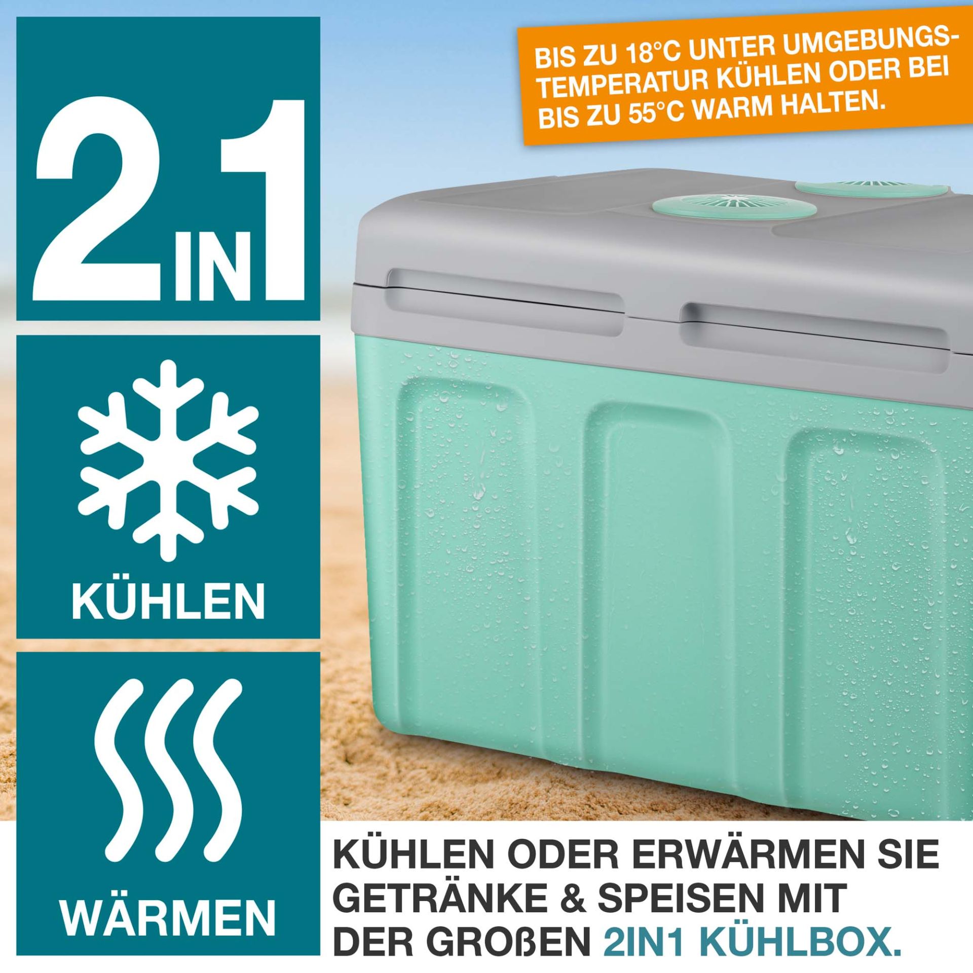 TOM Kühlbox CB-400; kann kühlen und warmhalten