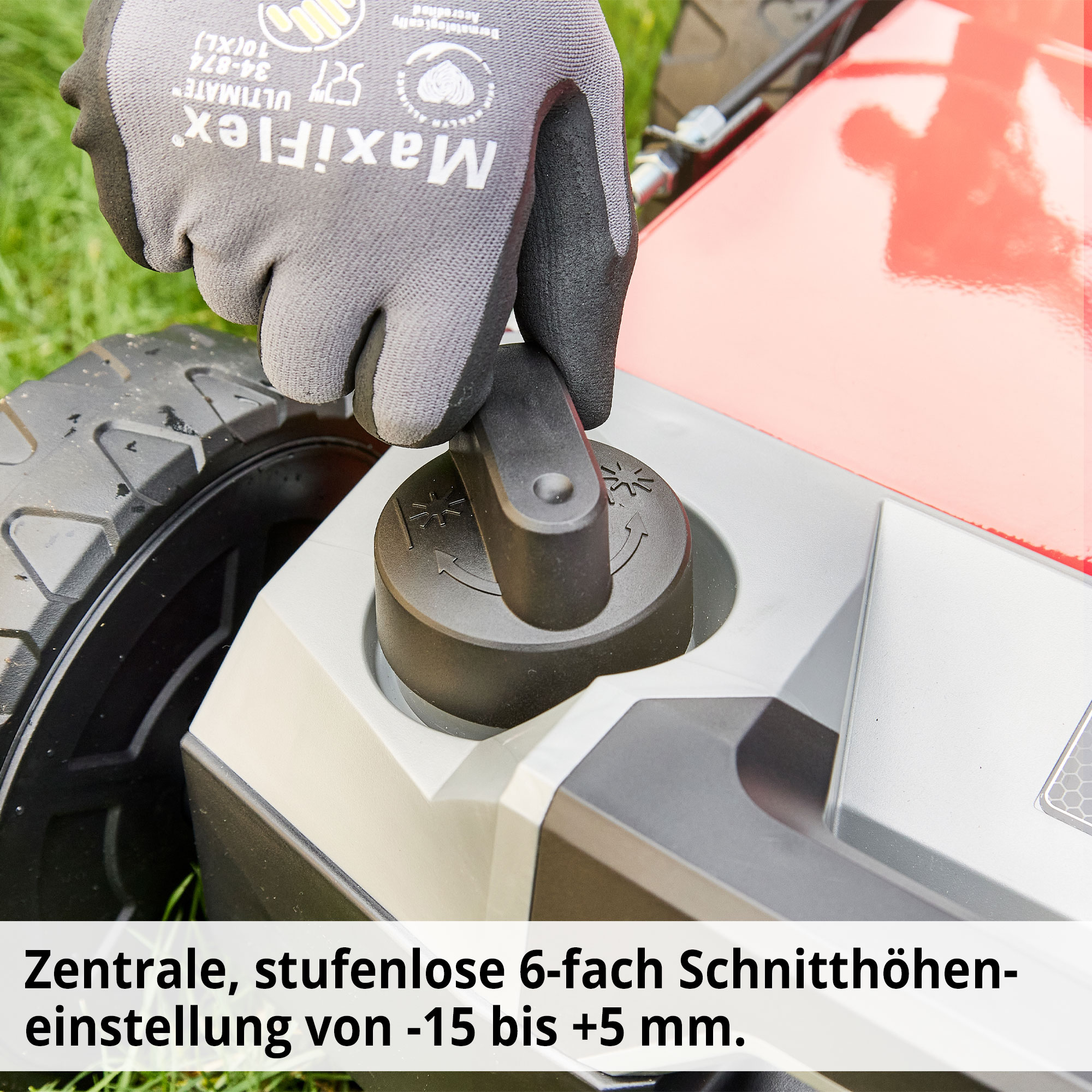 Benzin-Vertikutierer mit 6-facher Schnitthöheneinstellung 